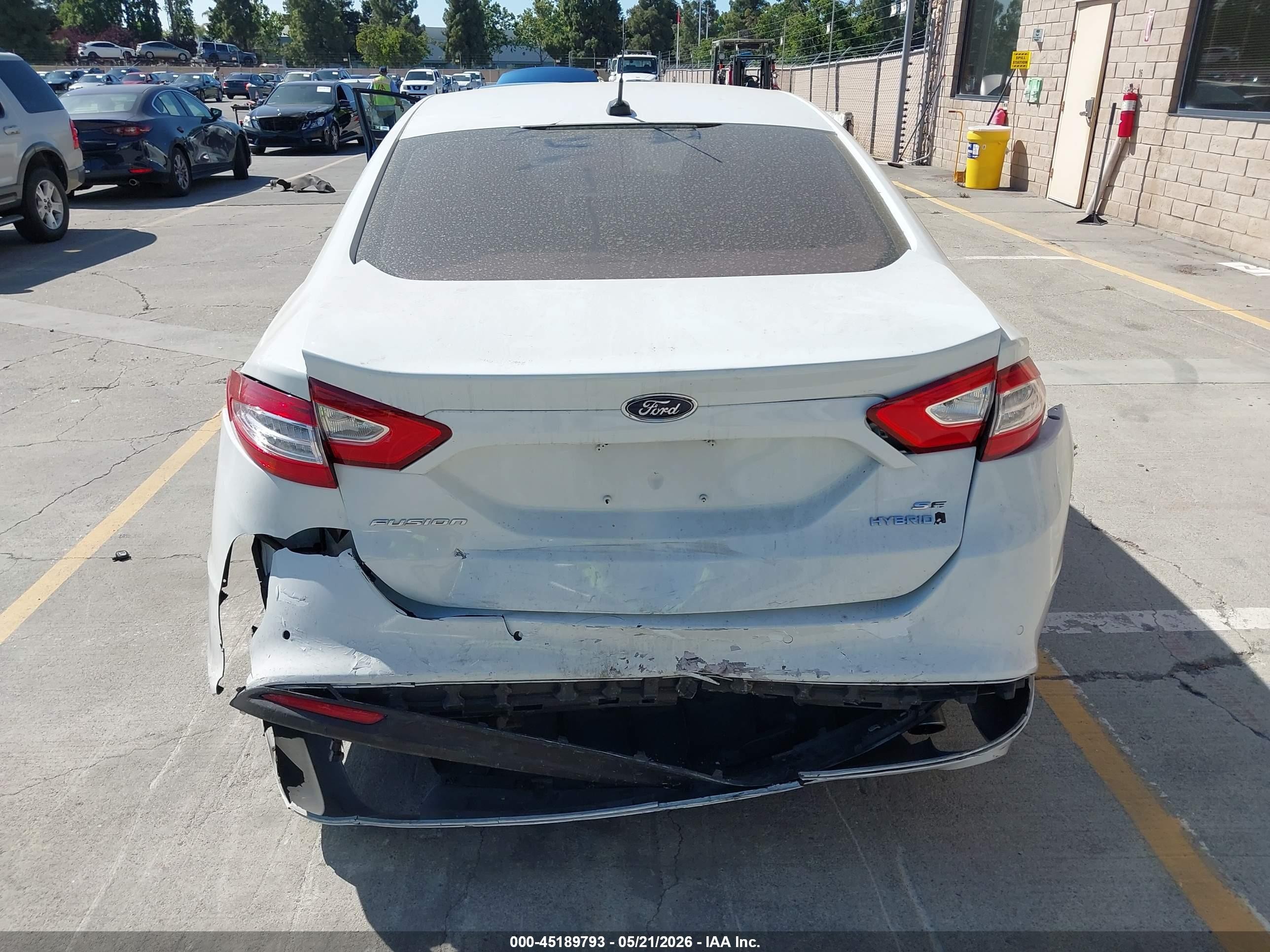 2014 Ford Fusion Hybrid Se White vin: 3FA6P0LU1ER319621
