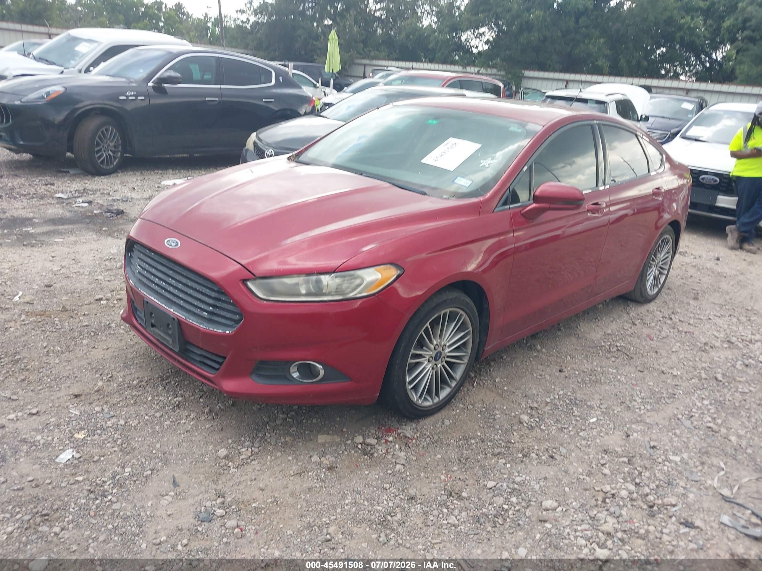 2014 Ford Fusion Hybrid Se Red vin: 3FA6P0LU1ER365384