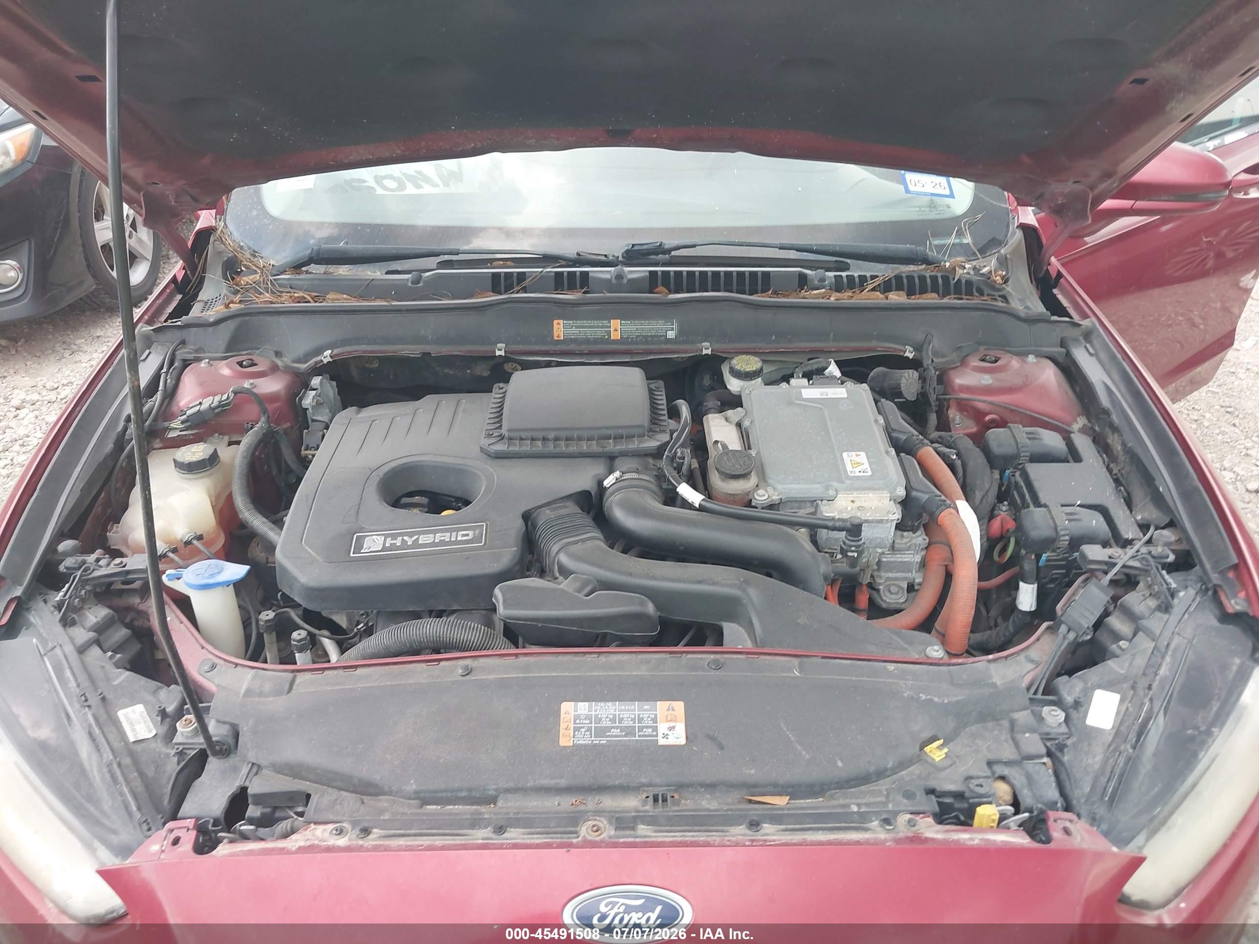 2014 Ford Fusion Hybrid Se Red vin: 3FA6P0LU1ER365384