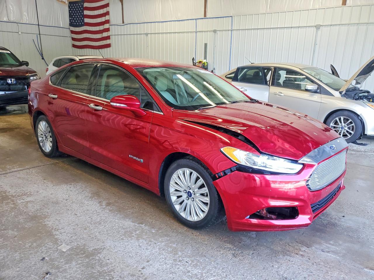 2015 Ford Fusion Se Hybrid Burgundy vin: 3FA6P0LU1FR204230