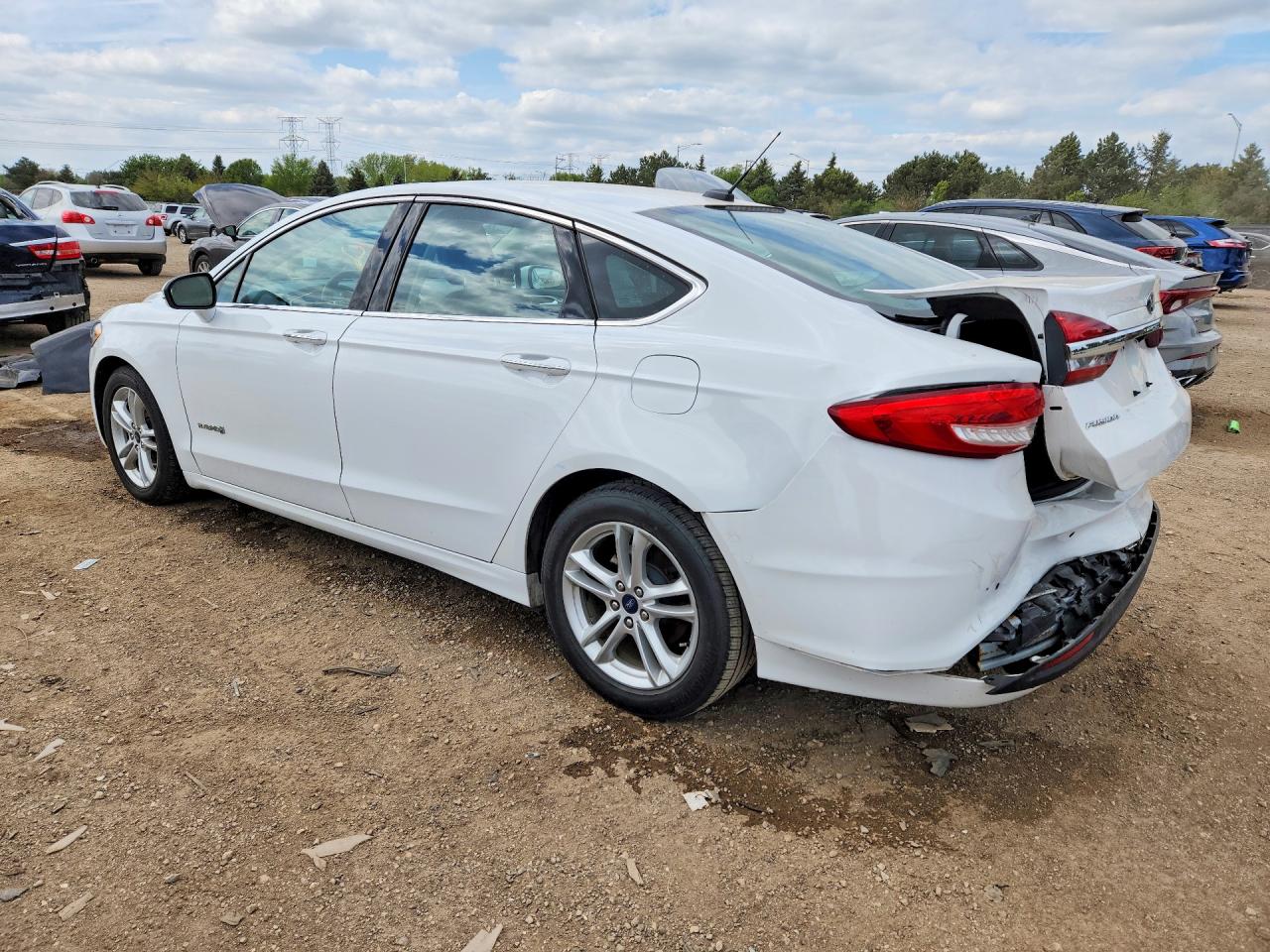 2018 Ford Fusion Se Hybrid White vin: 3FA6P0LU1JR172081