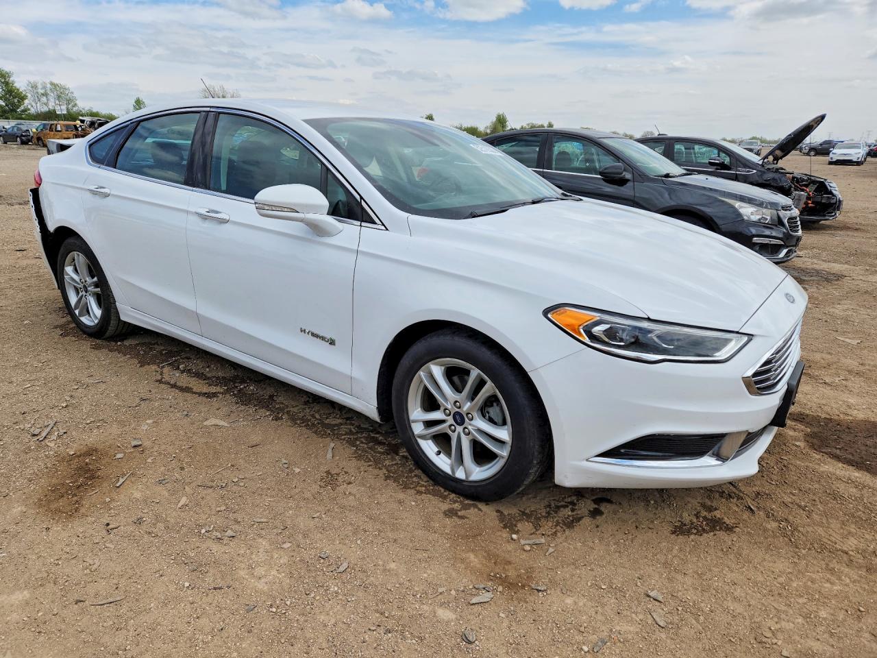 2018 Ford Fusion Se Hybrid White vin: 3FA6P0LU1JR172081