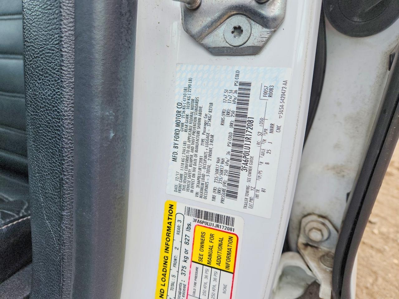 2018 Ford Fusion Se Hybrid White vin: 3FA6P0LU1JR172081