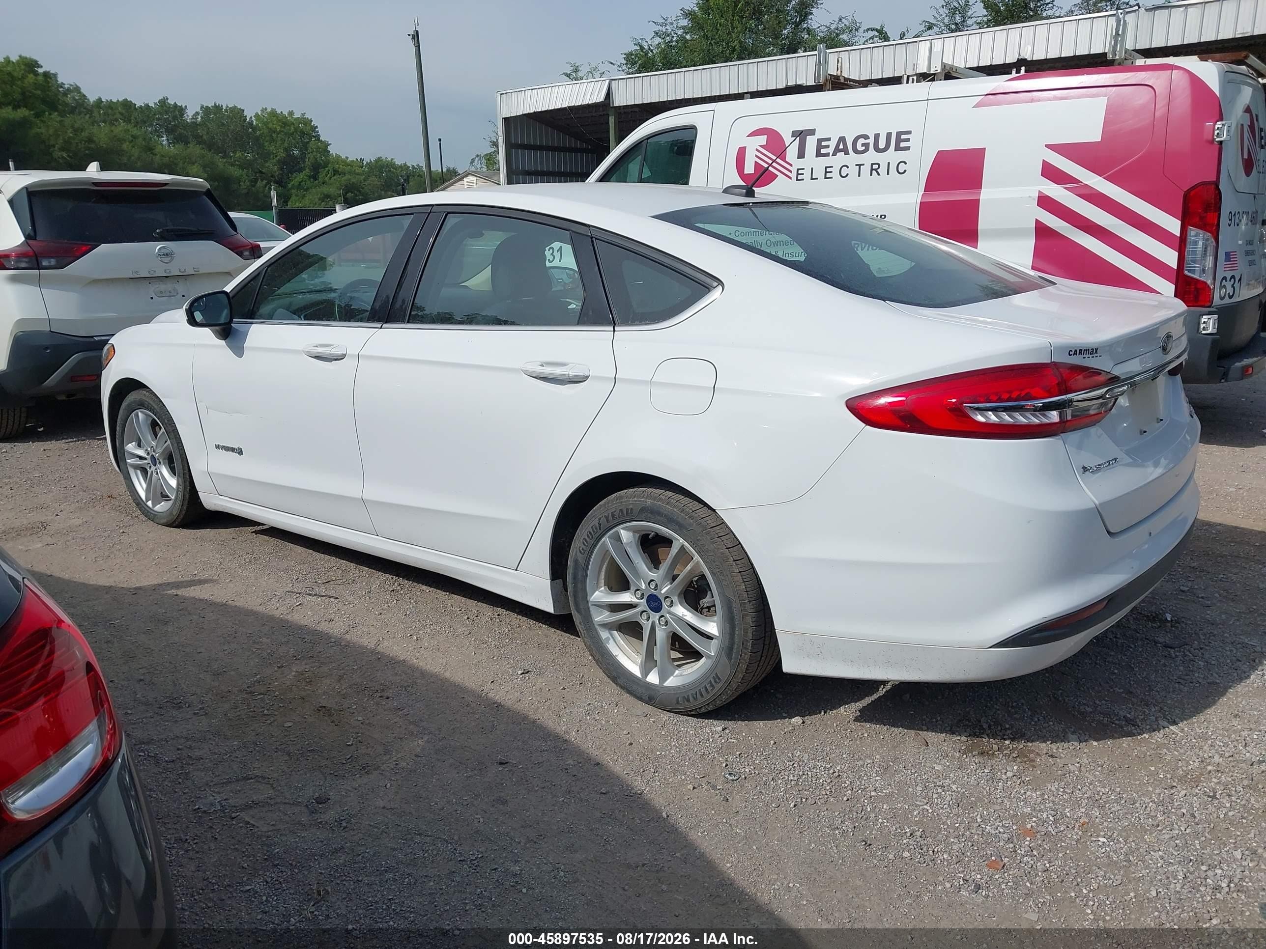 2018 Ford Fusion Hybrid Se White vin: 3FA6P0LU1JR209355