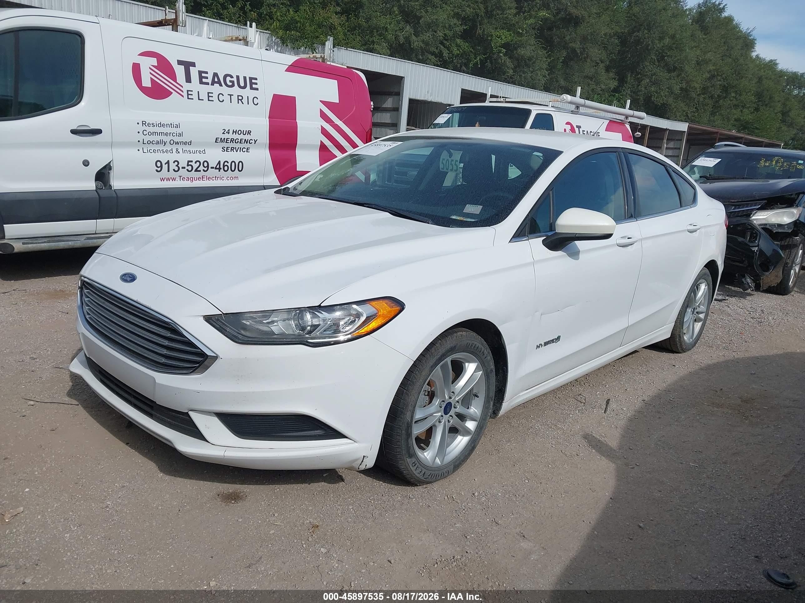2018 Ford Fusion Hybrid Se White vin: 3FA6P0LU1JR209355