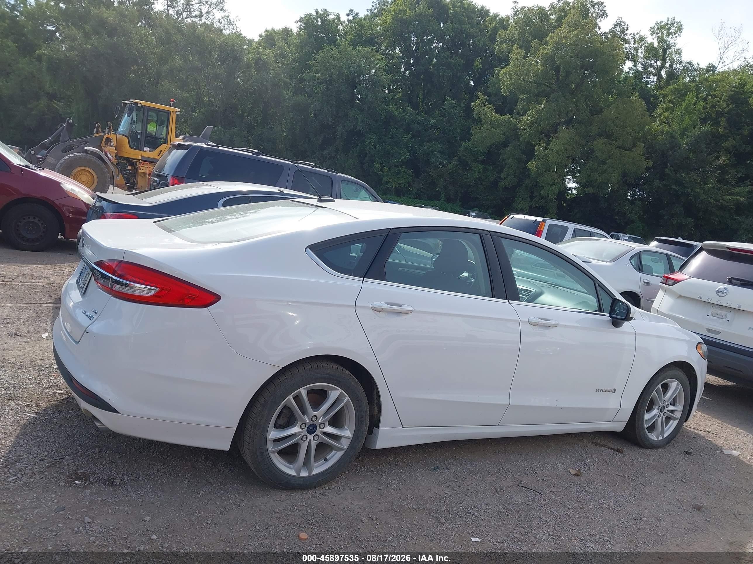 2018 Ford Fusion Hybrid Se White vin: 3FA6P0LU1JR209355