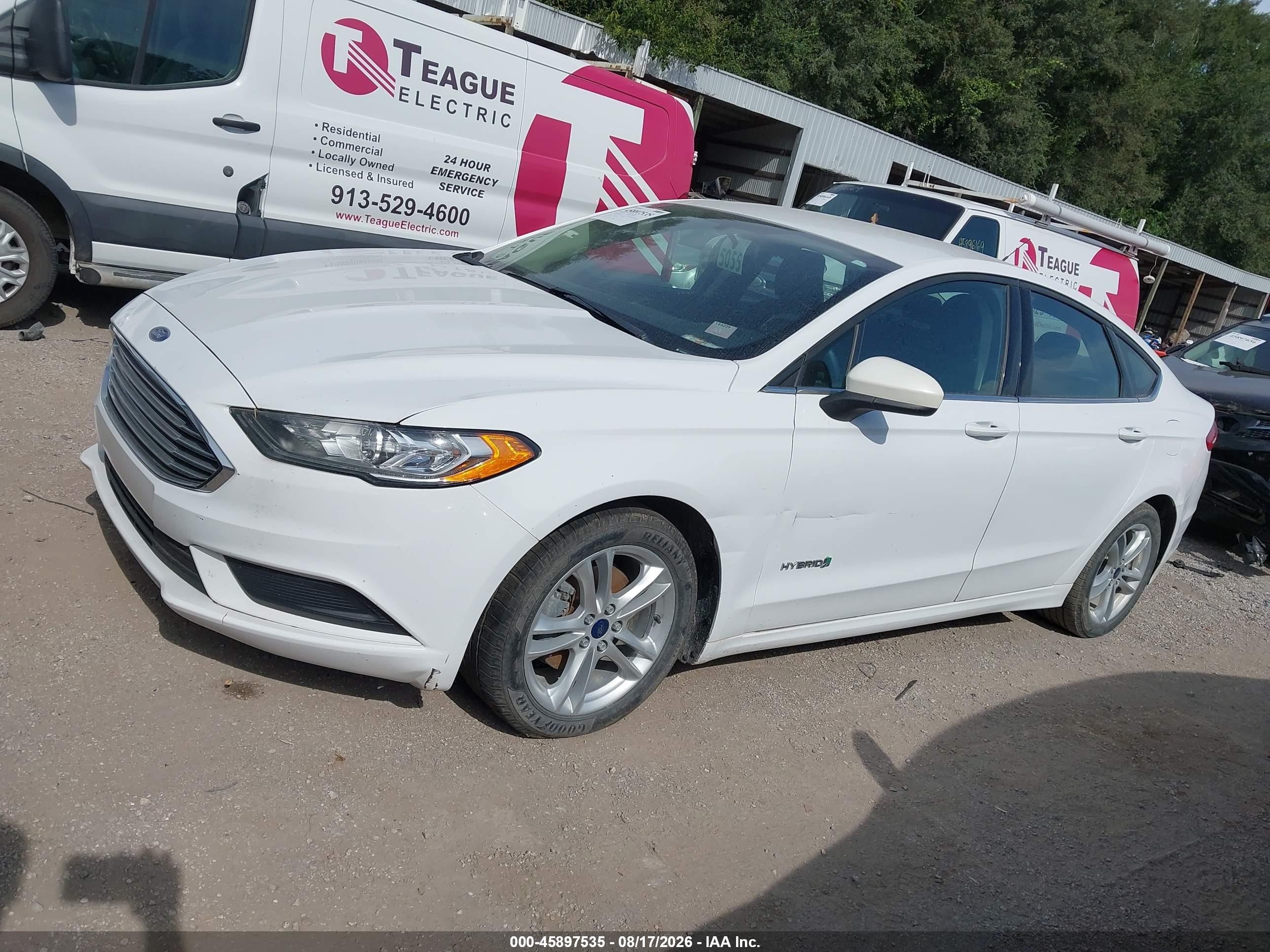 2018 Ford Fusion Hybrid Se White vin: 3FA6P0LU1JR209355