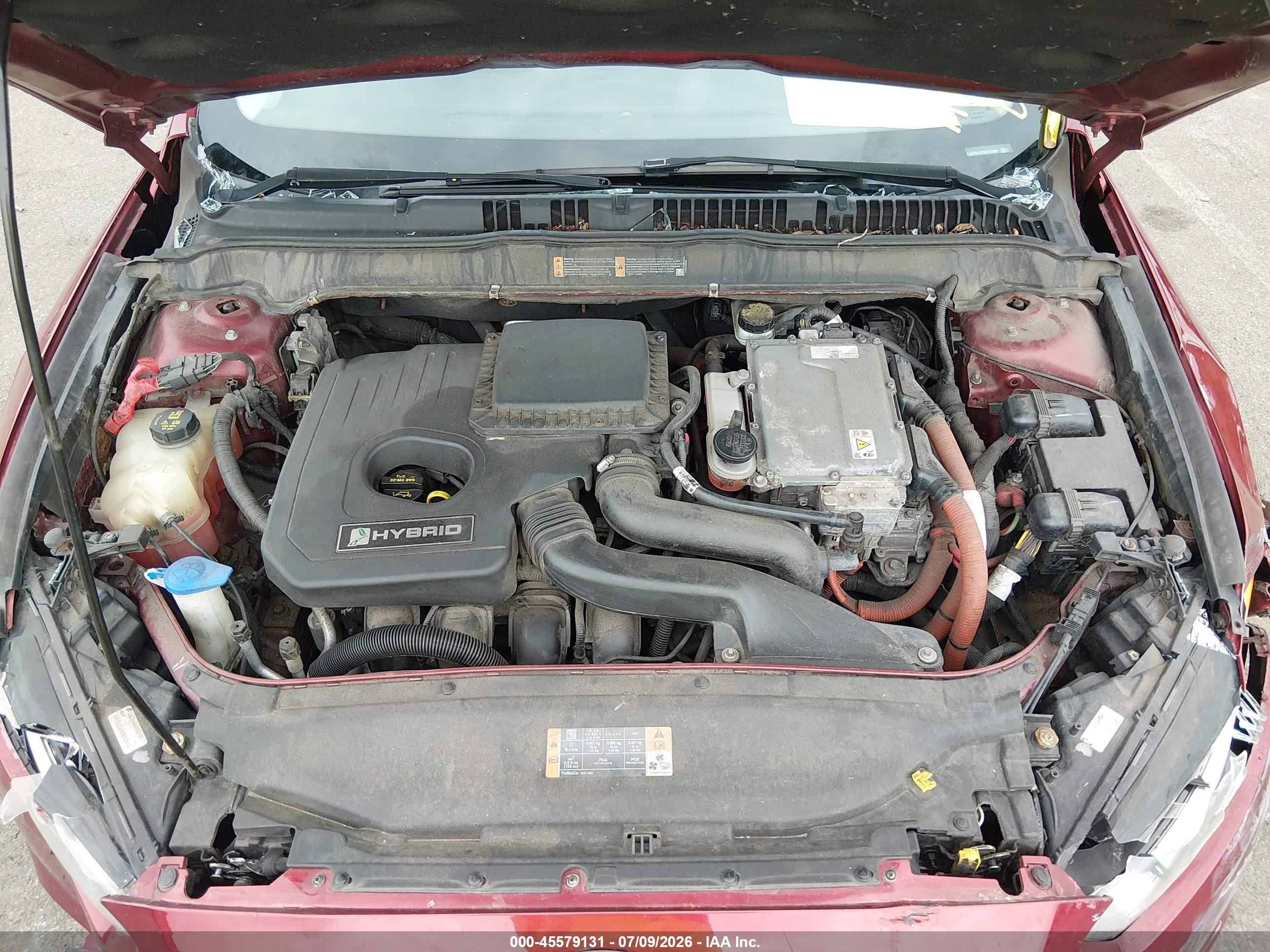 2013 Ford Fusion Hybrid Se Red vin: 3FA6P0LU2DR197009
