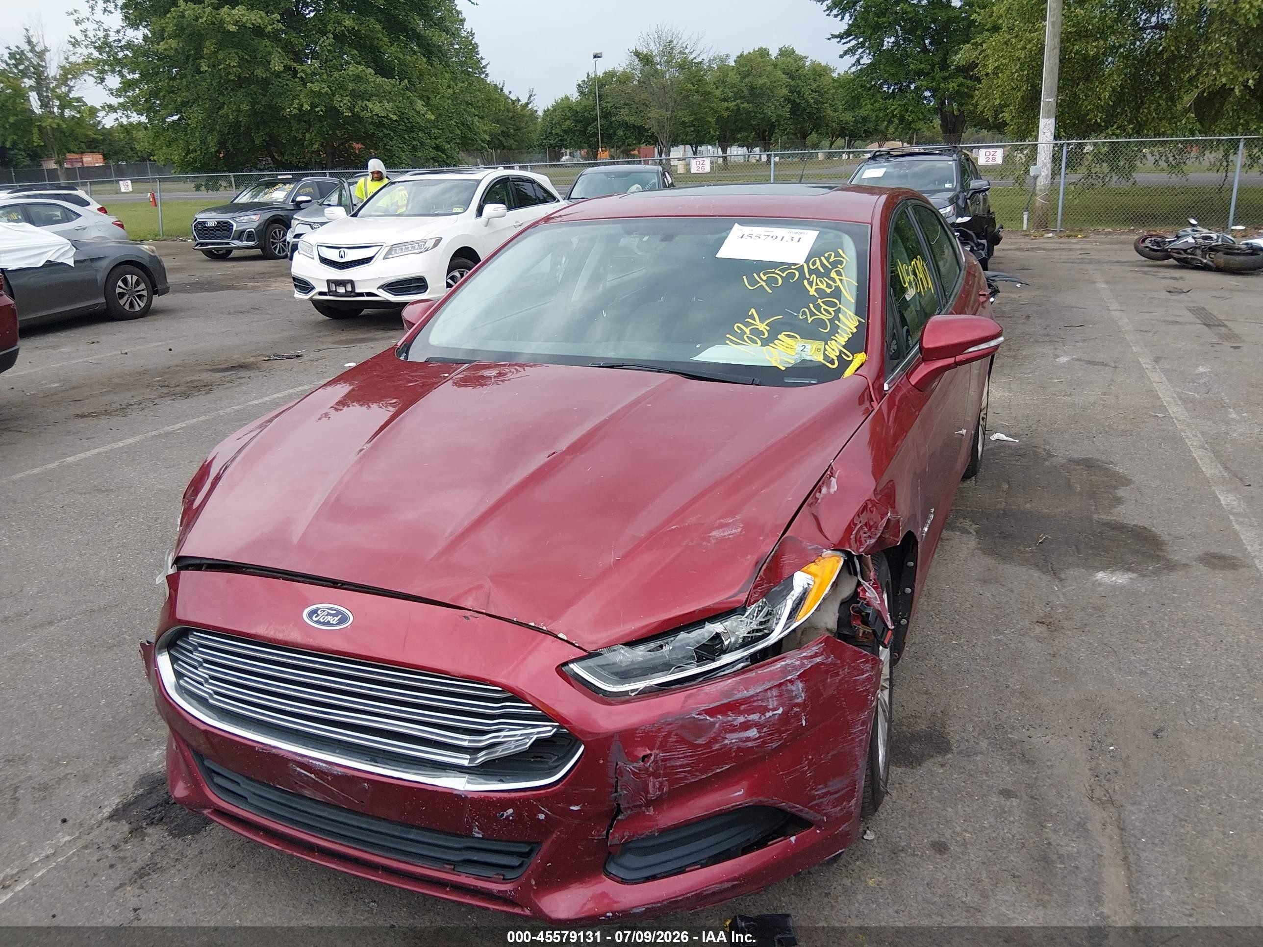 2013 Ford Fusion Hybrid Se Red vin: 3FA6P0LU2DR197009