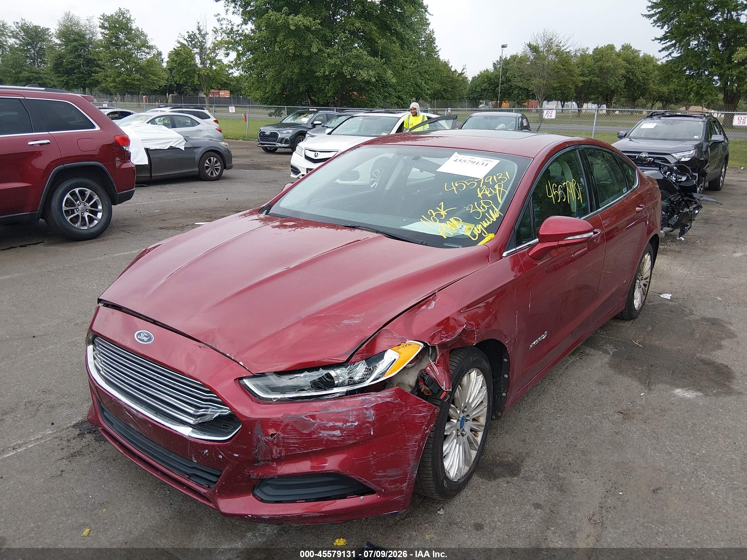 2013 Ford Fusion Hybrid Se Red vin: 3FA6P0LU2DR197009