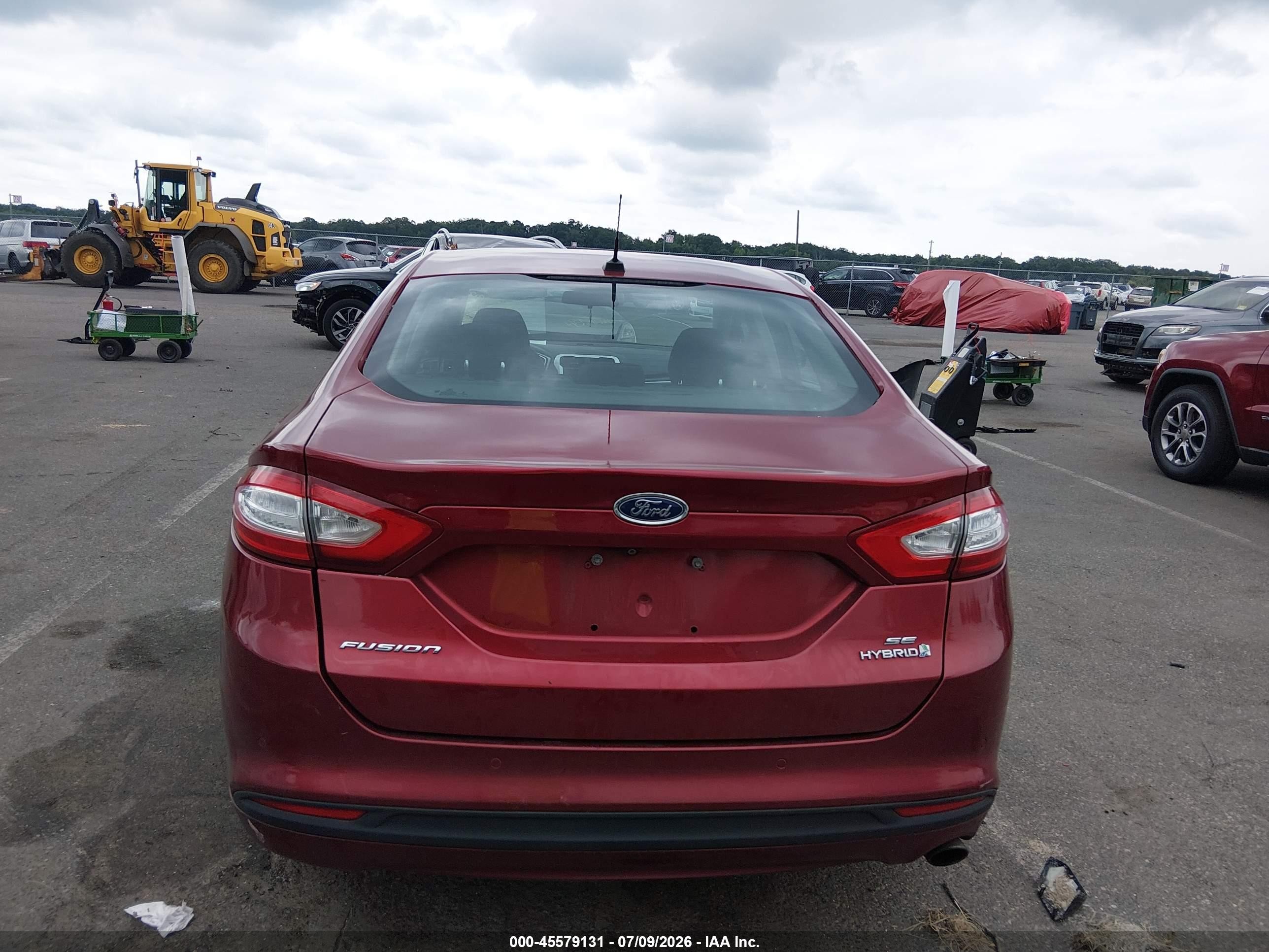 2013 Ford Fusion Hybrid Se Red vin: 3FA6P0LU2DR197009