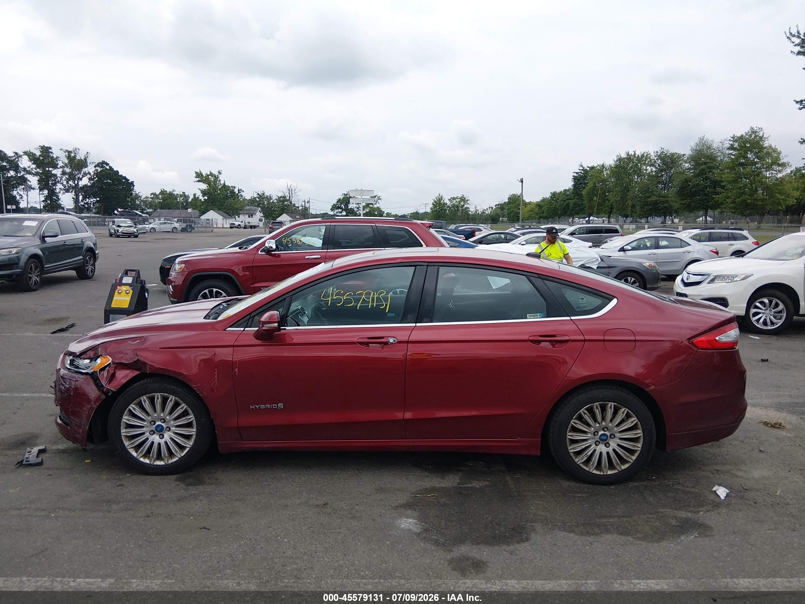 2013 Ford Fusion Hybrid Se Red vin: 3FA6P0LU2DR197009