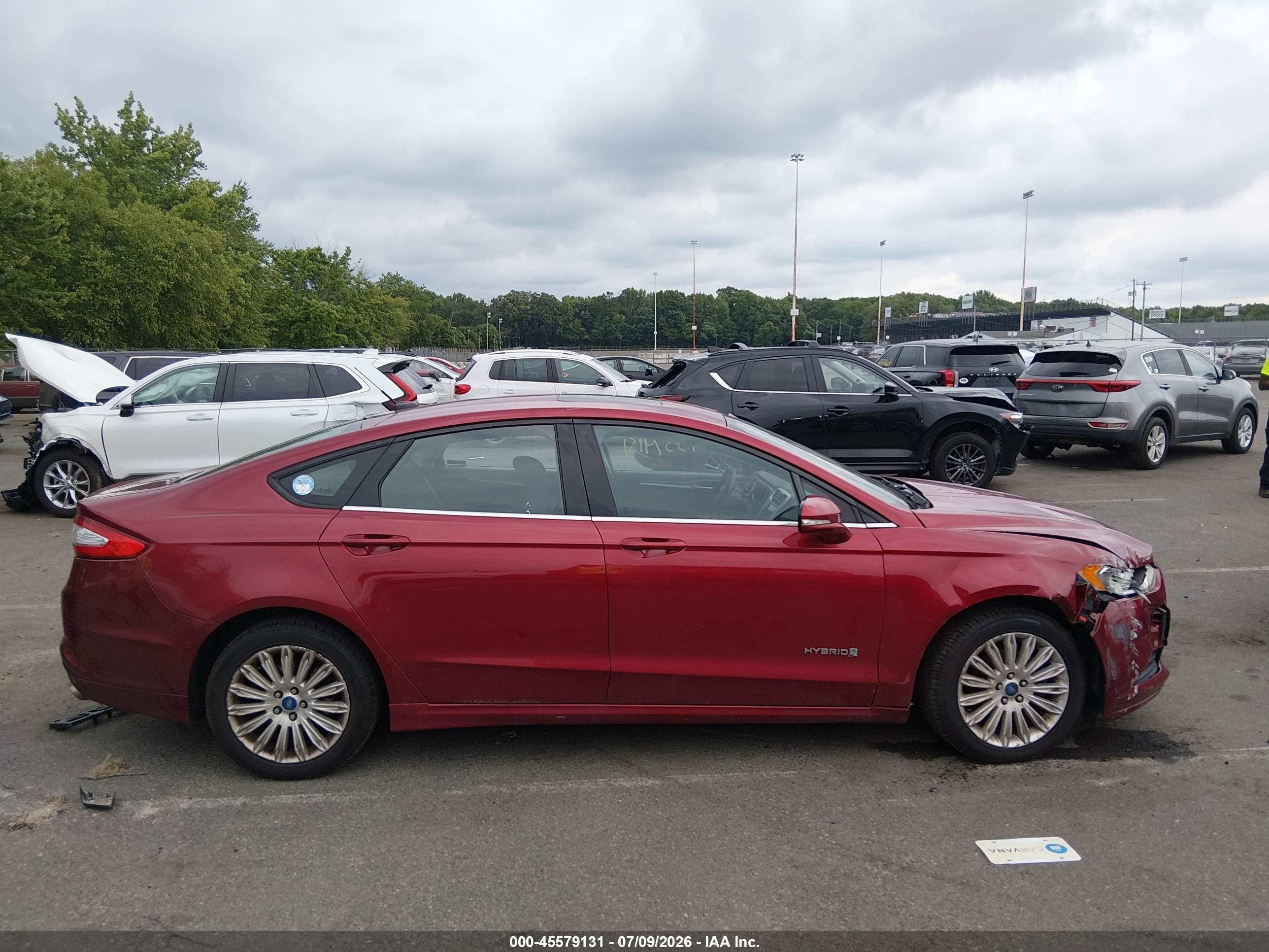 2013 Ford Fusion Hybrid Se Red vin: 3FA6P0LU2DR197009