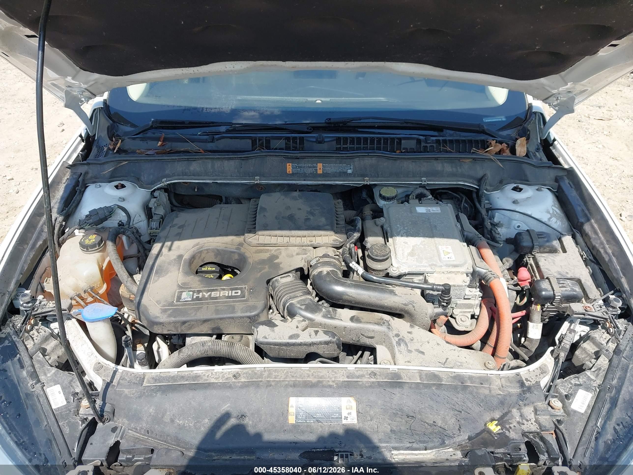 2013 Ford Fusion Hybrid Se White vin: 3FA6P0LU2DR197799