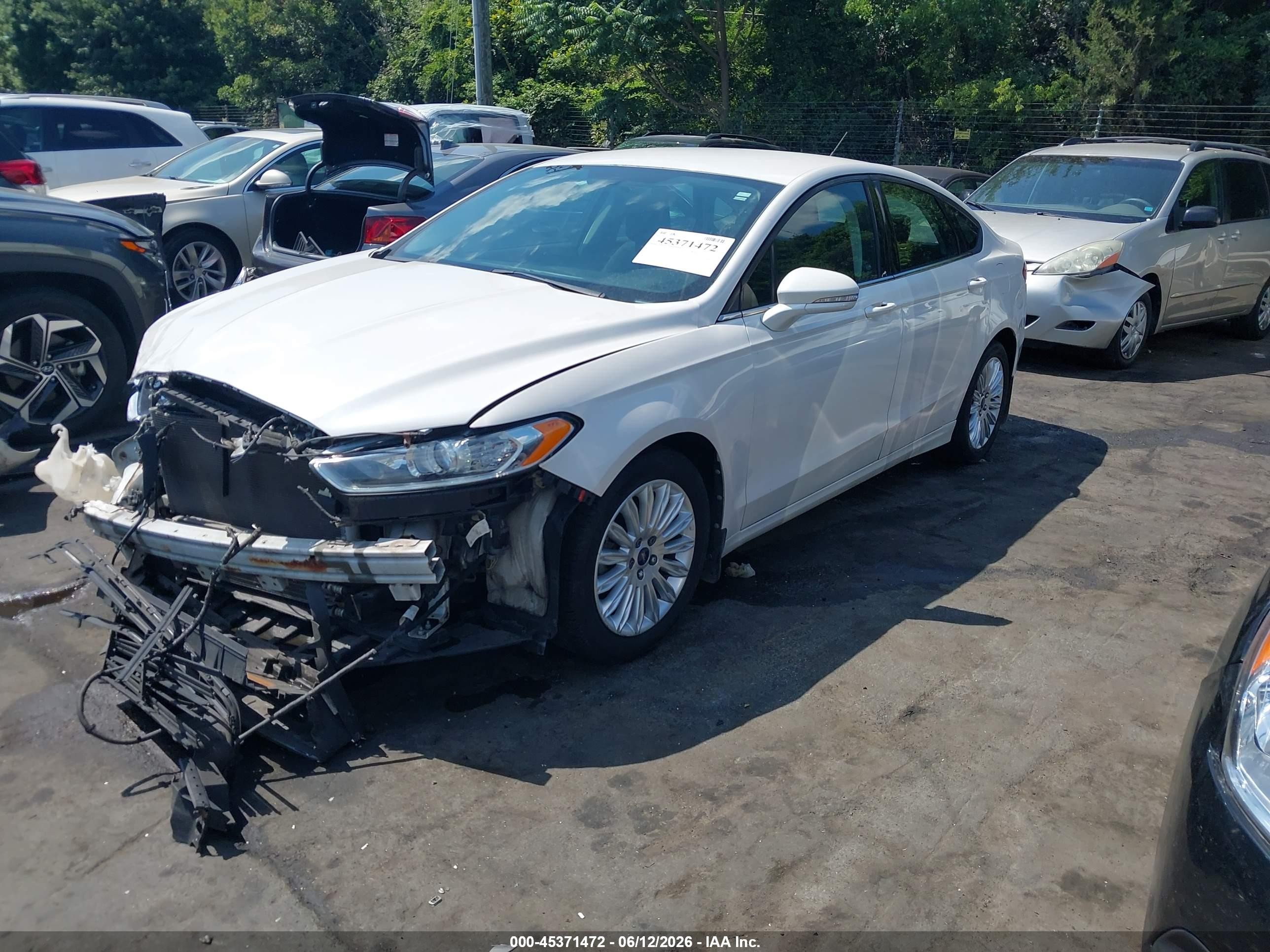 2013 Ford Fusion Hybrid Se White vin: 3FA6P0LU2DR233314