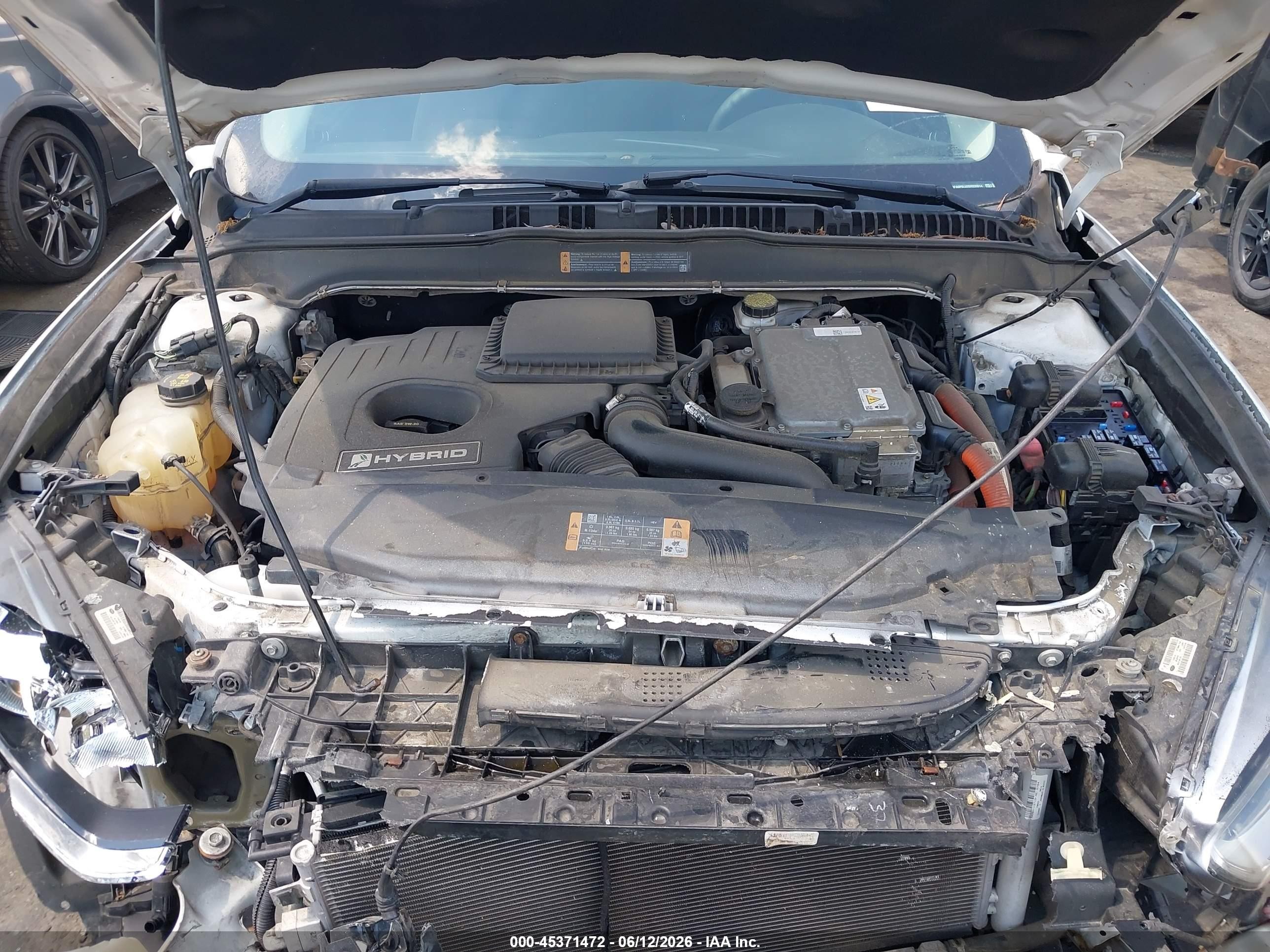 2013 Ford Fusion Hybrid Se White vin: 3FA6P0LU2DR233314