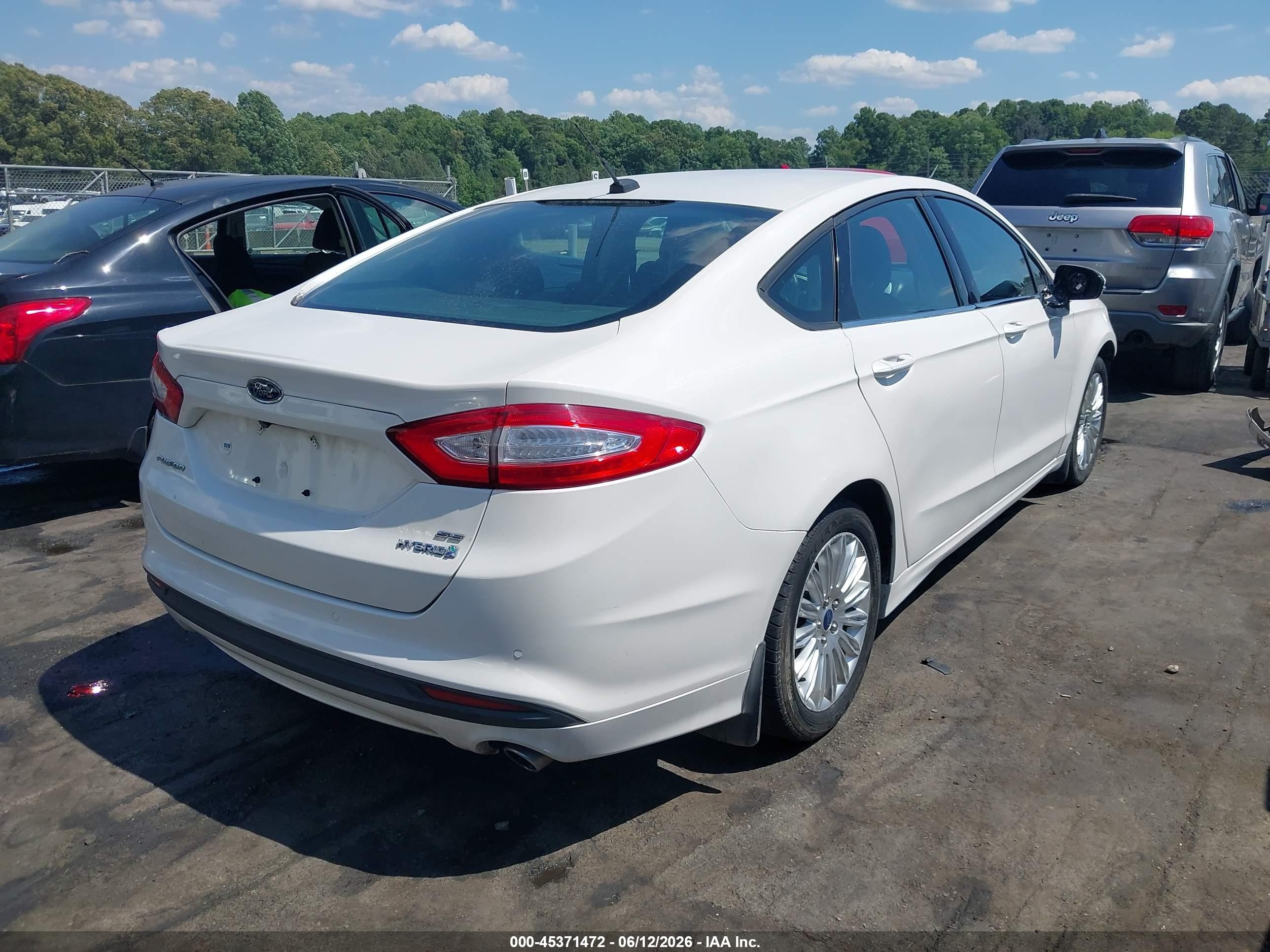 2013 Ford Fusion Hybrid Se White vin: 3FA6P0LU2DR233314