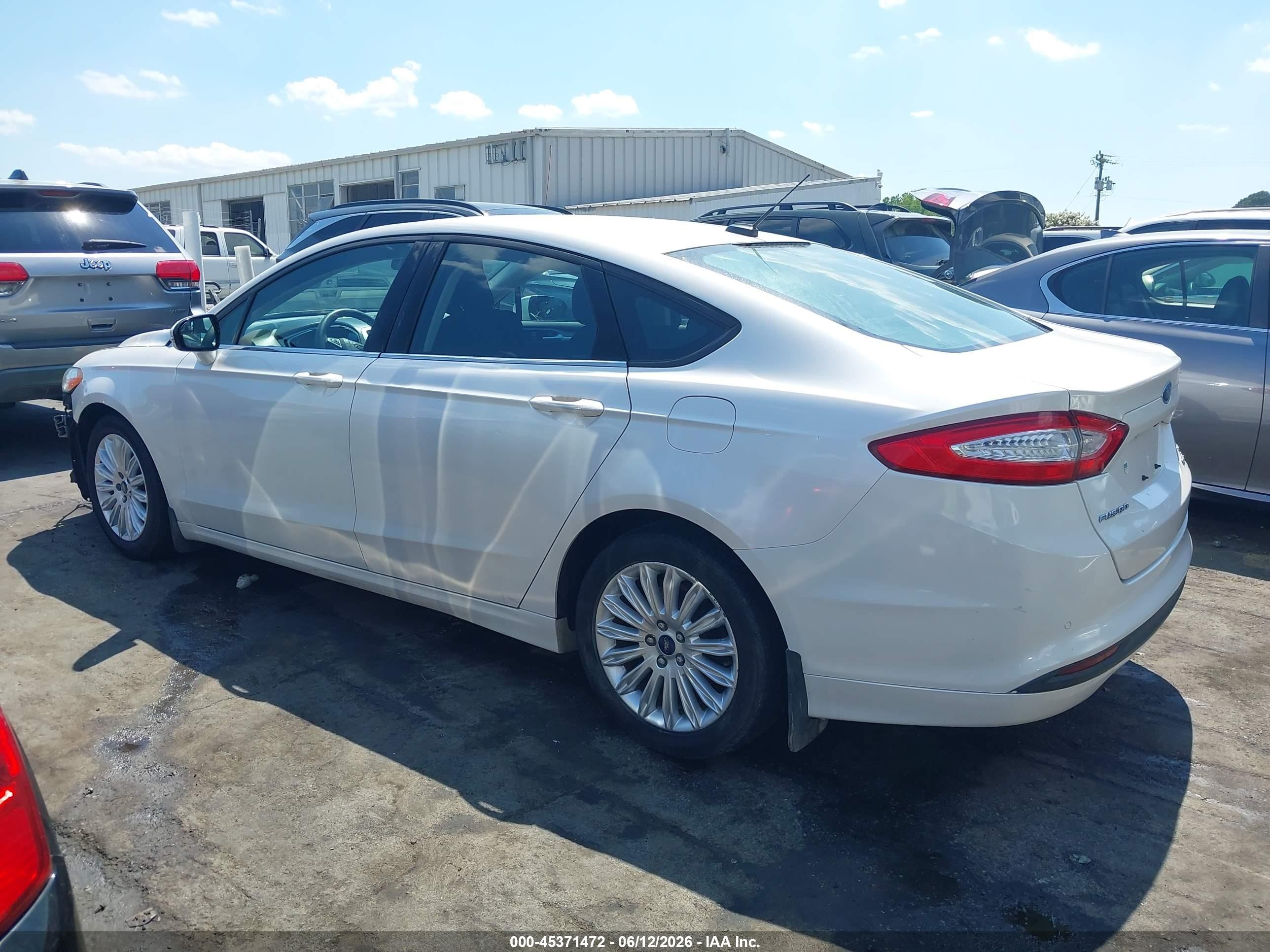2013 Ford Fusion Hybrid Se White vin: 3FA6P0LU2DR233314