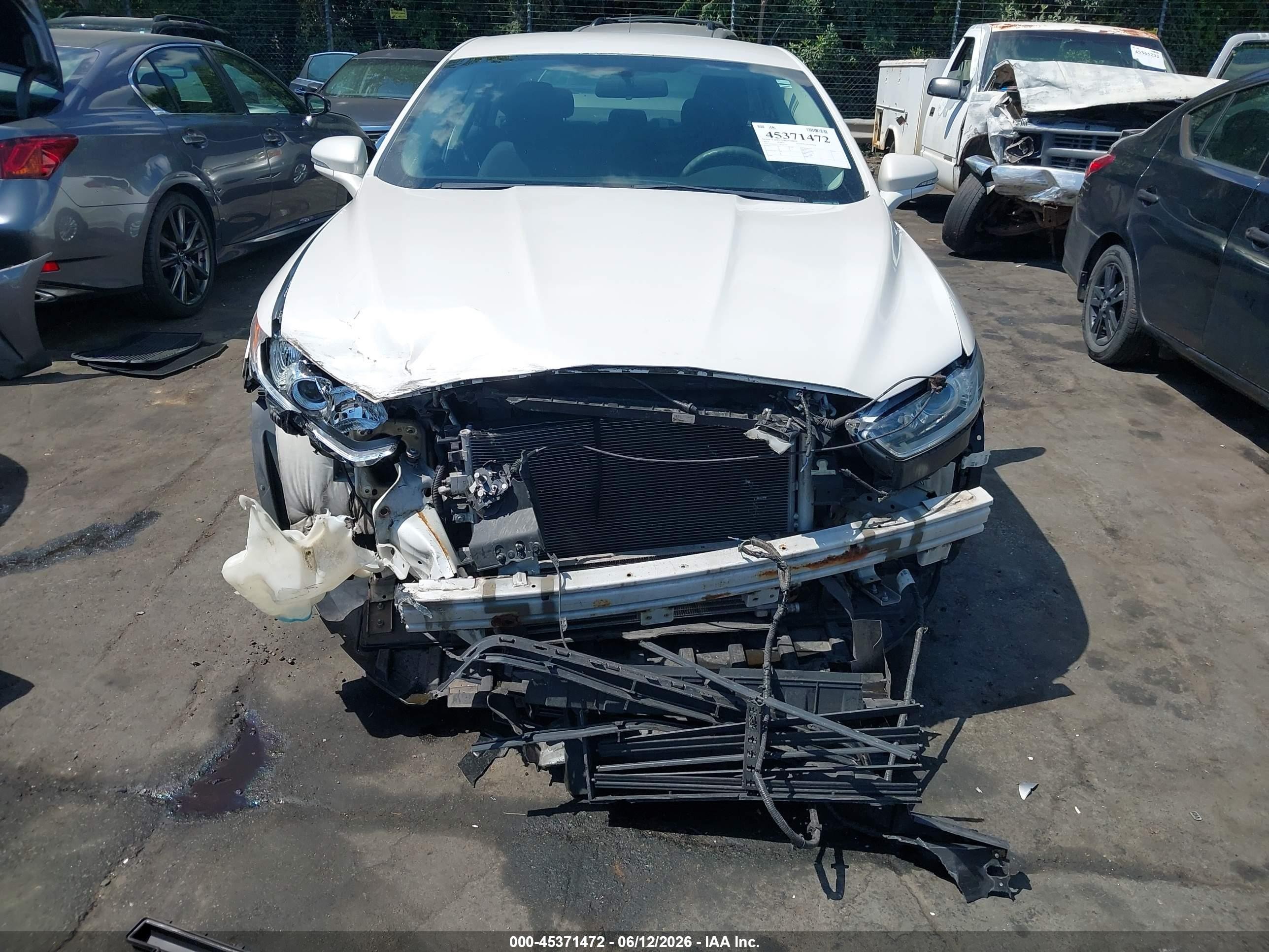 2013 Ford Fusion Hybrid Se White vin: 3FA6P0LU2DR233314