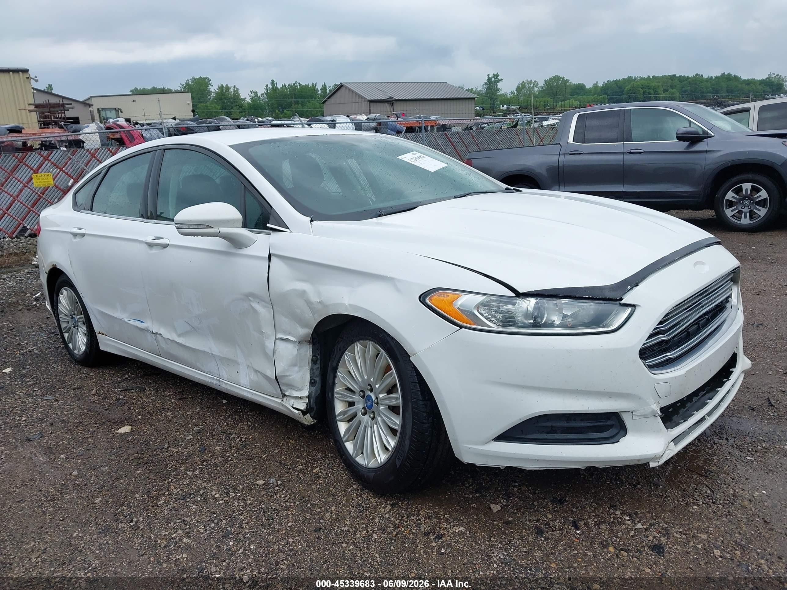 2013 Ford Fusion Hybrid Se White vin: 3FA6P0LU2DR239579