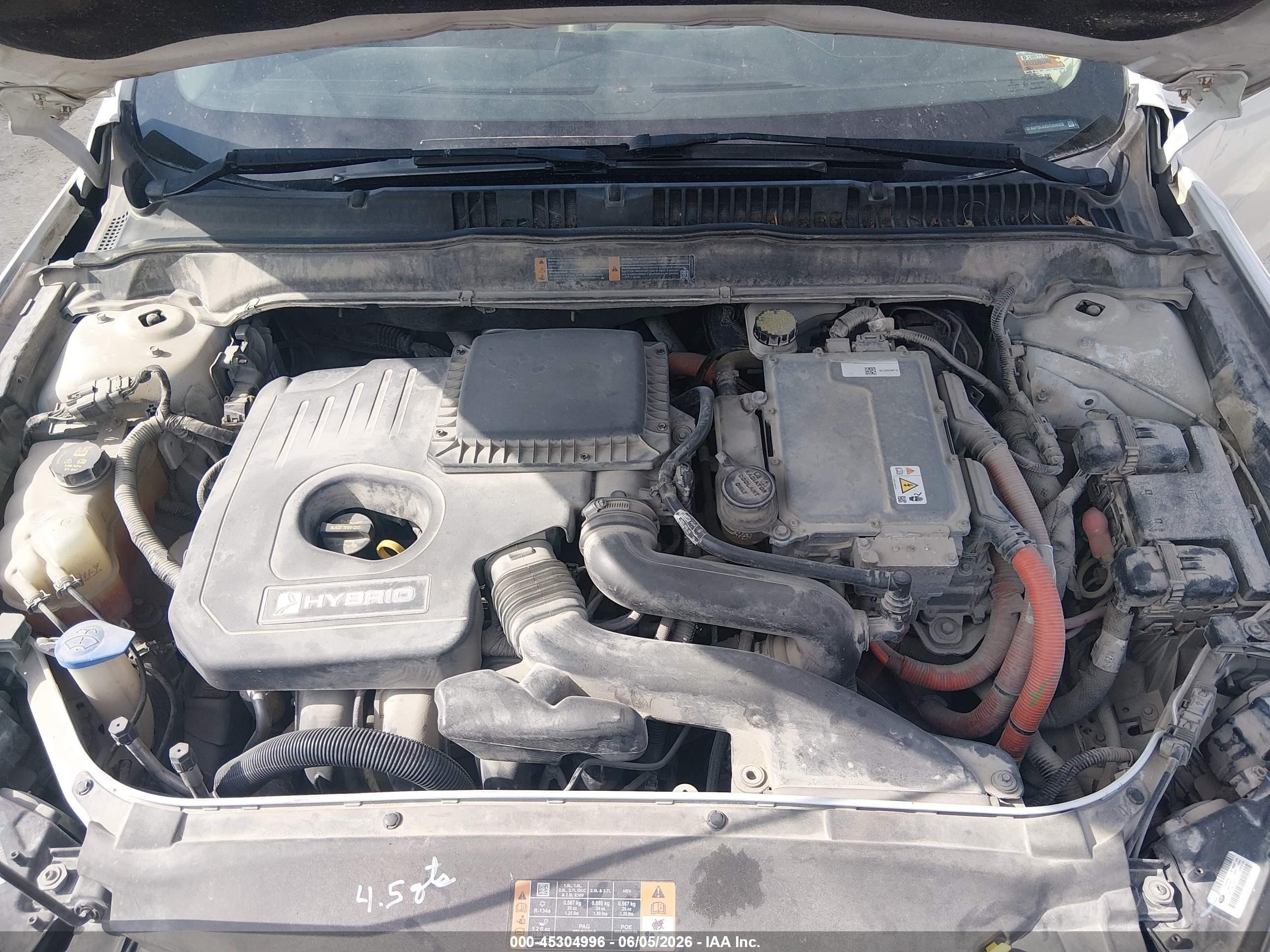 2013 Ford Fusion Hybrid Se White vin: 3FA6P0LU2DR266328