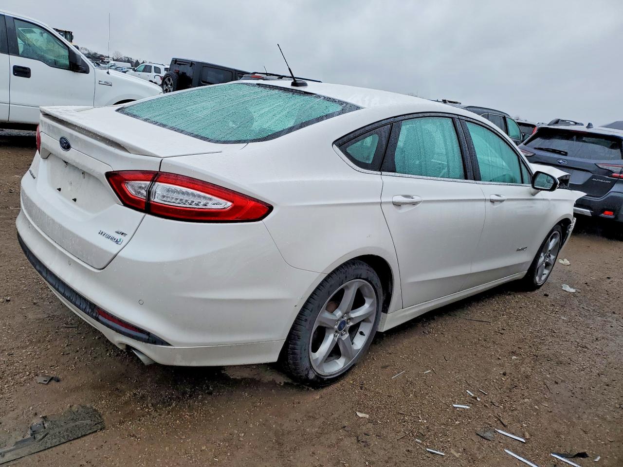 2013 Ford Fusion Se Hybrid White vin: 3FA6P0LU2DR322316