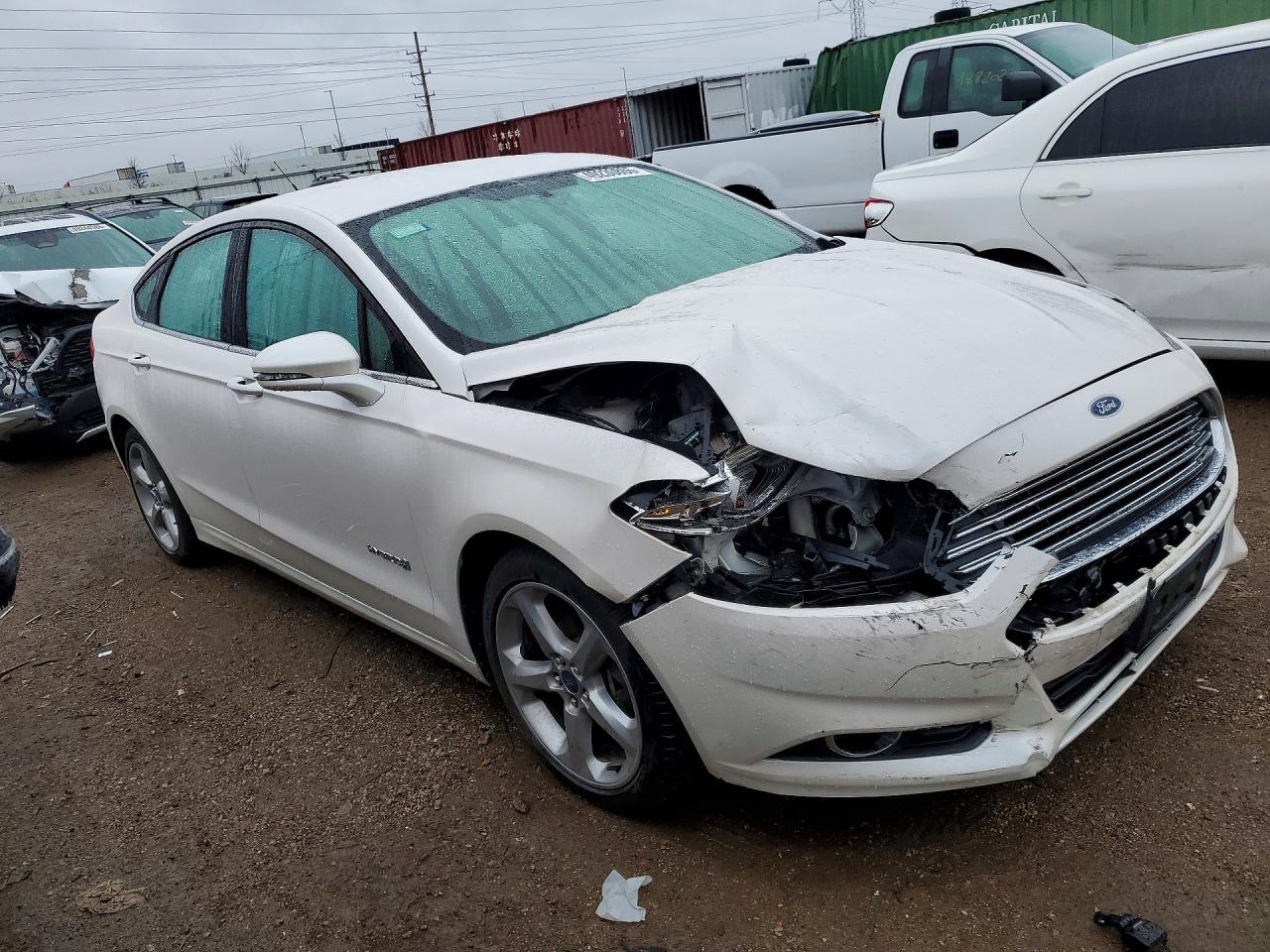 2013 Ford Fusion Se Hybrid White vin: 3FA6P0LU2DR322316