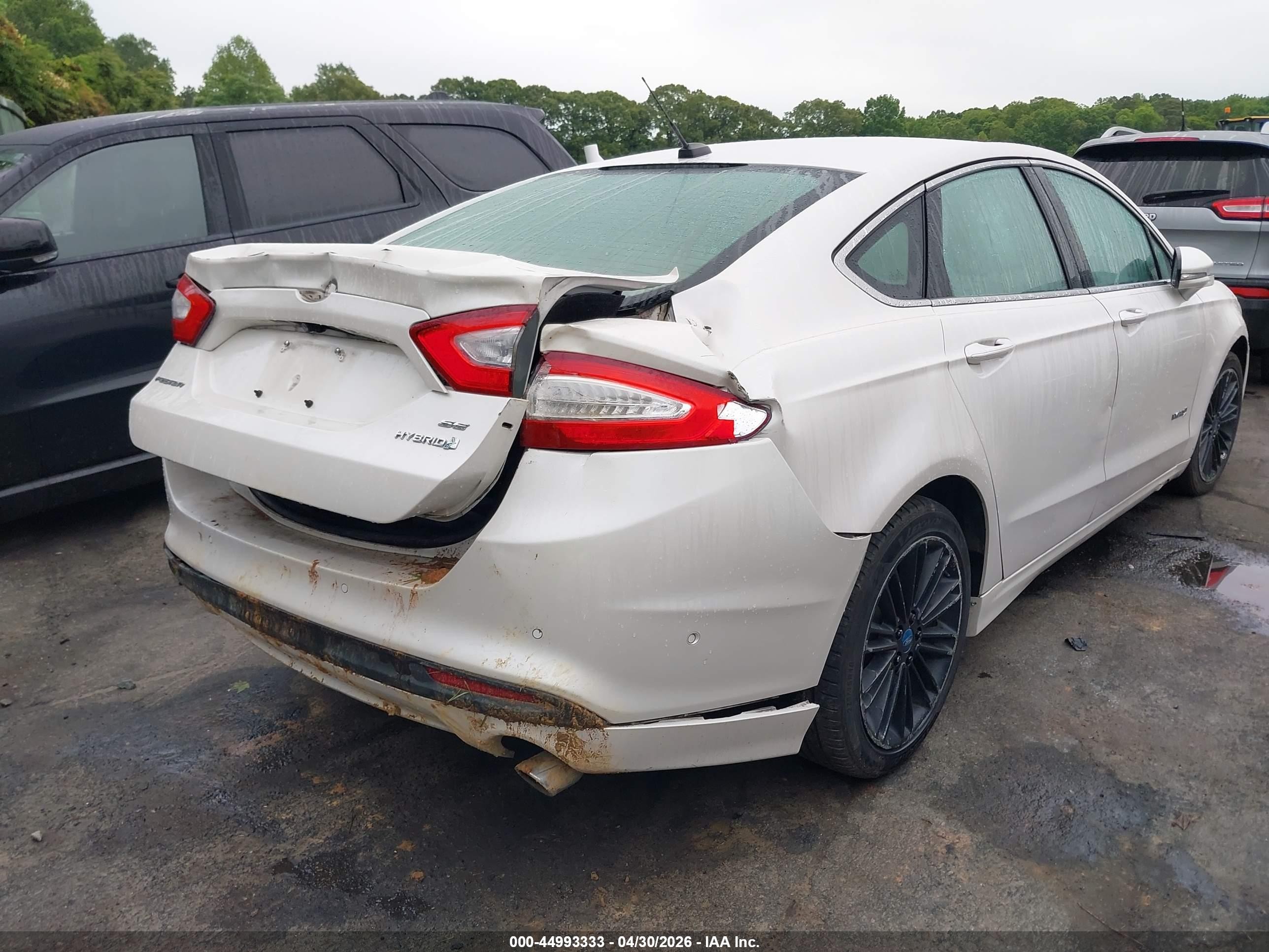 2013 Ford Fusion Hybrid Se White vin: 3FA6P0LU2DR336877