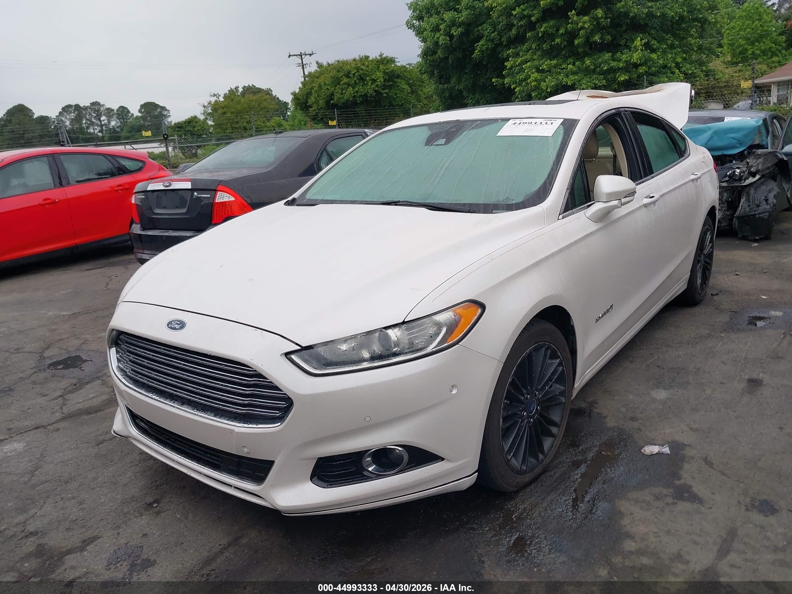 2013 Ford Fusion Hybrid Se White vin: 3FA6P0LU2DR336877