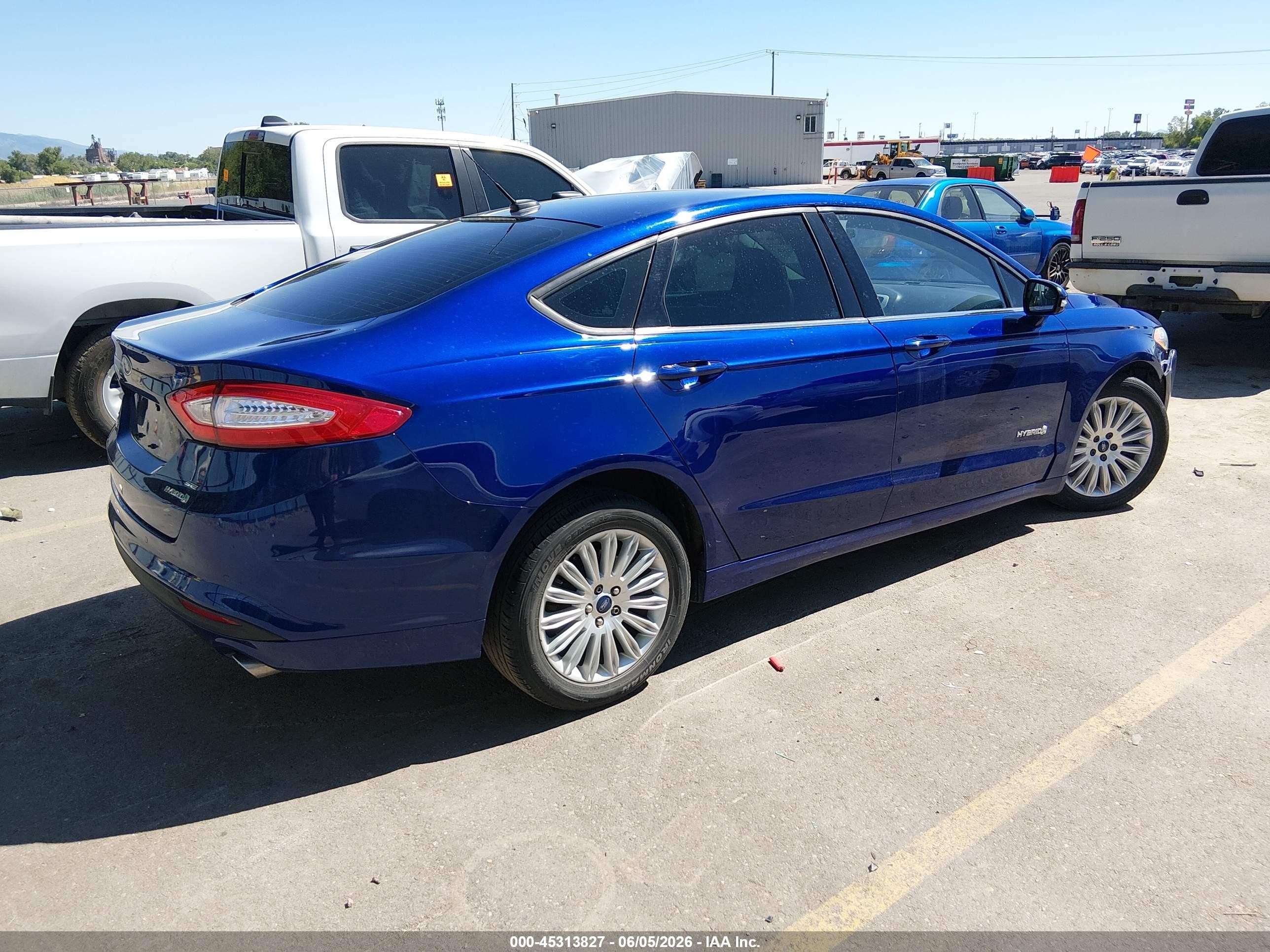 2013 Ford Fusion Hybrid Se Blue vin: 3FA6P0LU2DR350181
