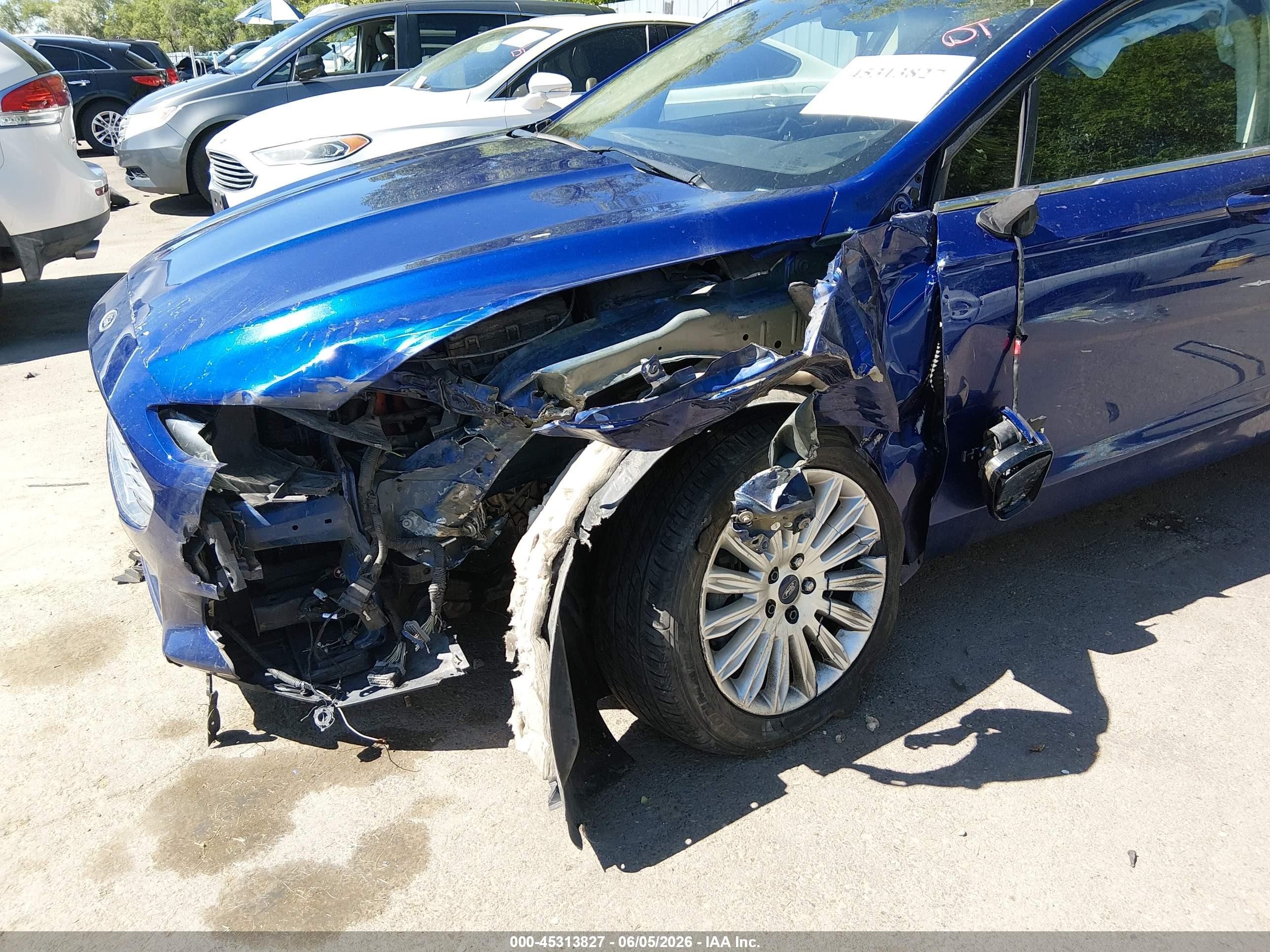 2013 Ford Fusion Hybrid Se Blue vin: 3FA6P0LU2DR350181