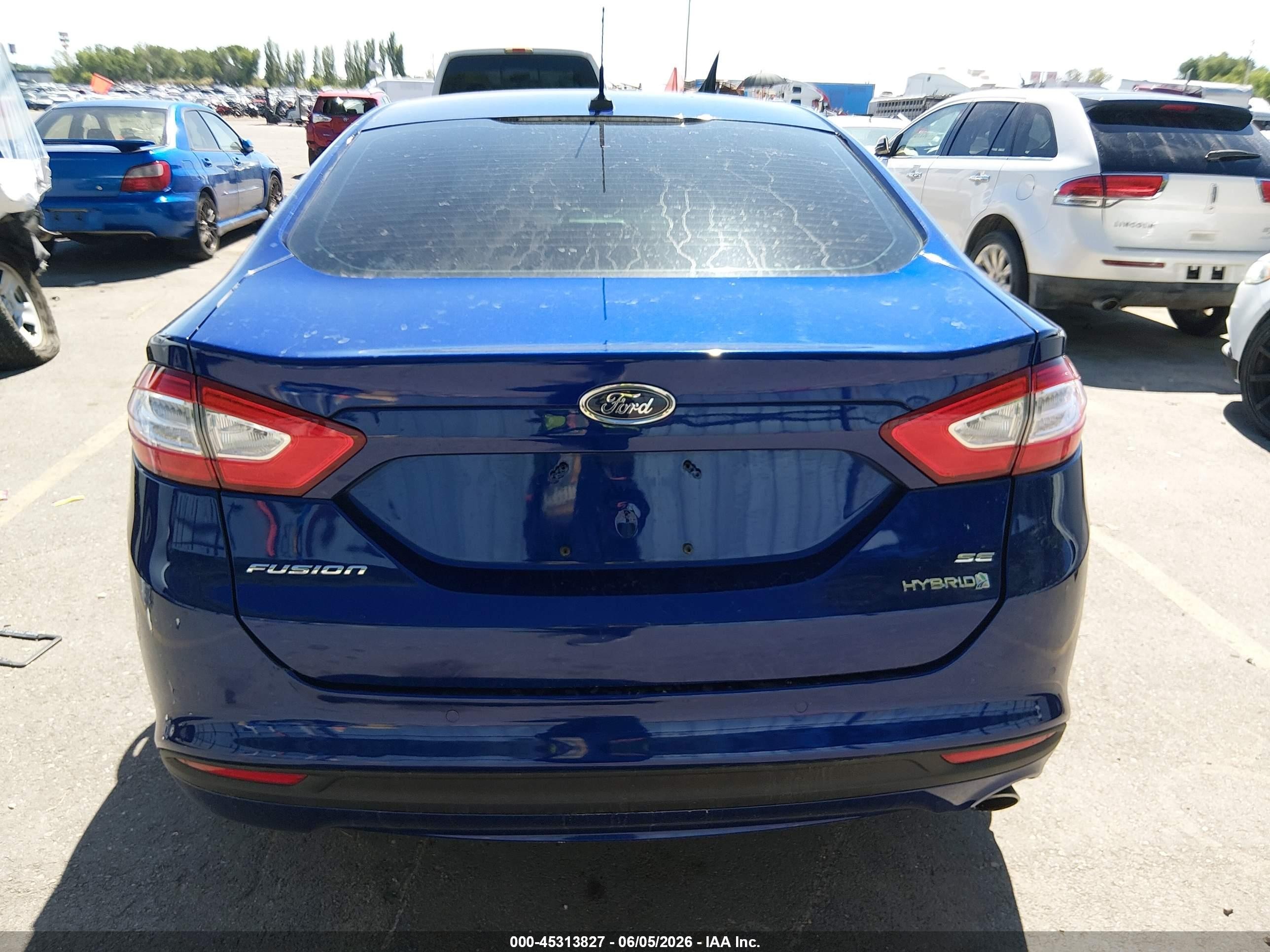 2013 Ford Fusion Hybrid Se Blue vin: 3FA6P0LU2DR350181