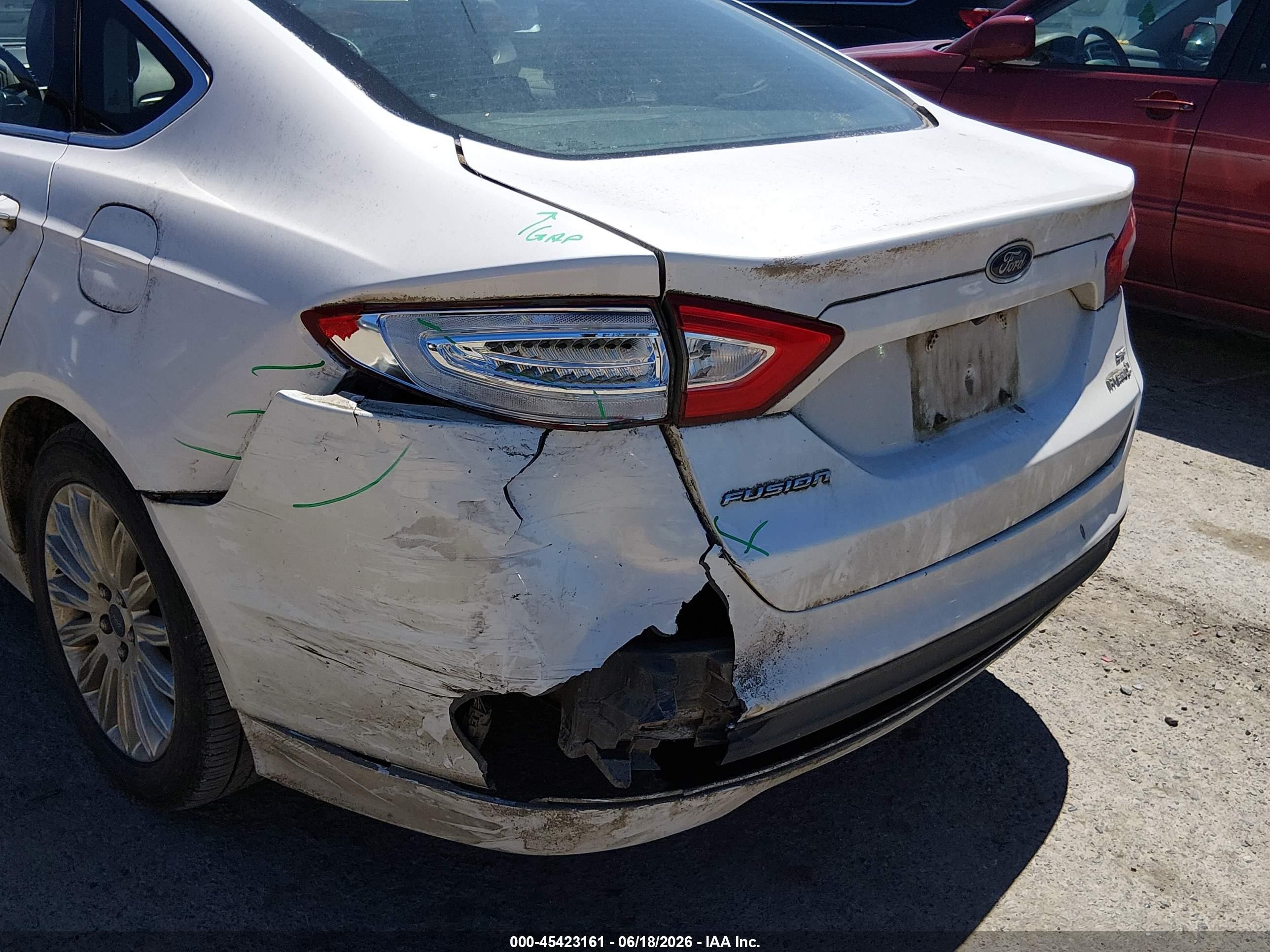 2013 Ford Fusion Hybrid Se White vin: 3FA6P0LU2DR363335