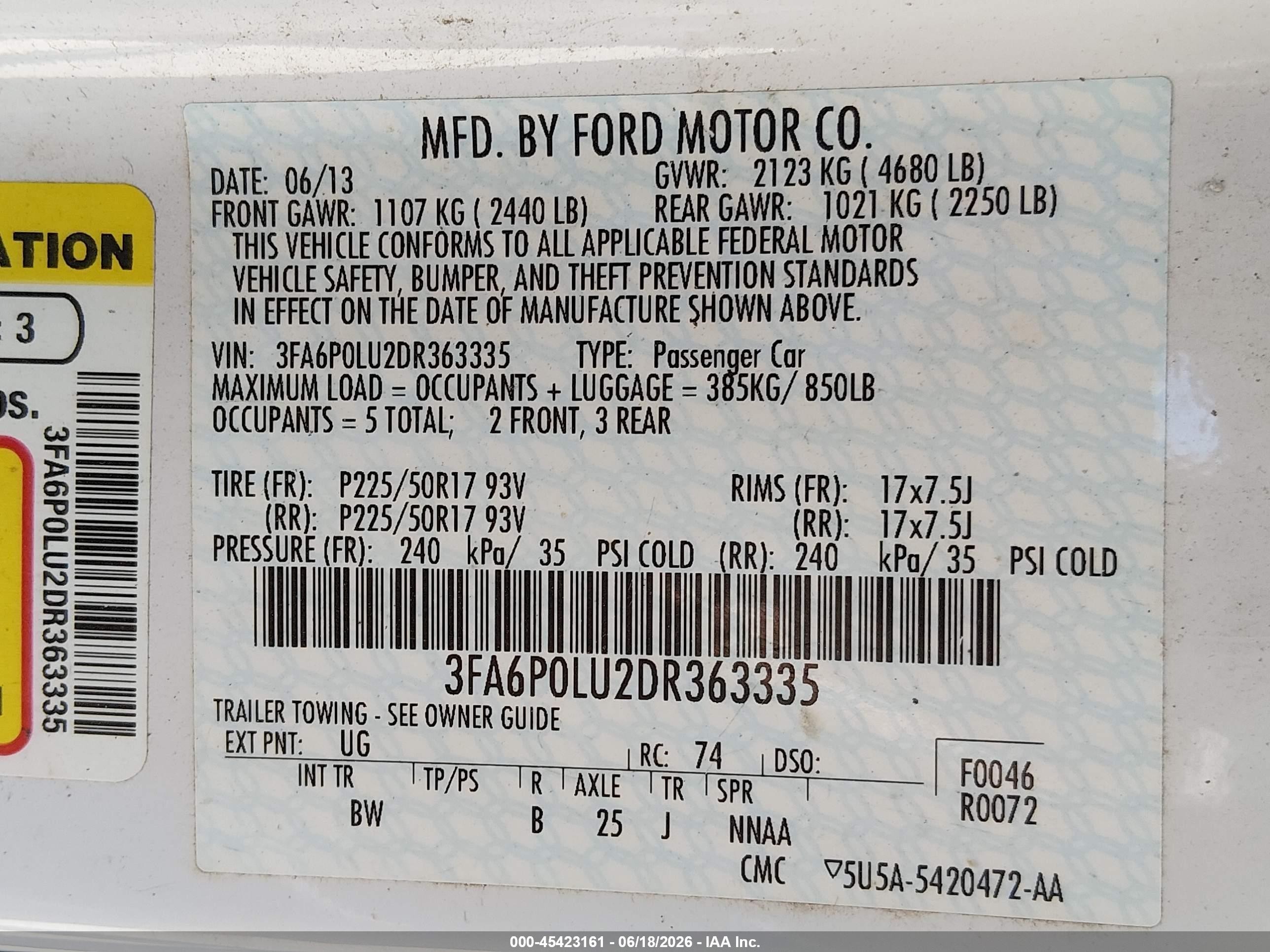2013 Ford Fusion Hybrid Se White vin: 3FA6P0LU2DR363335