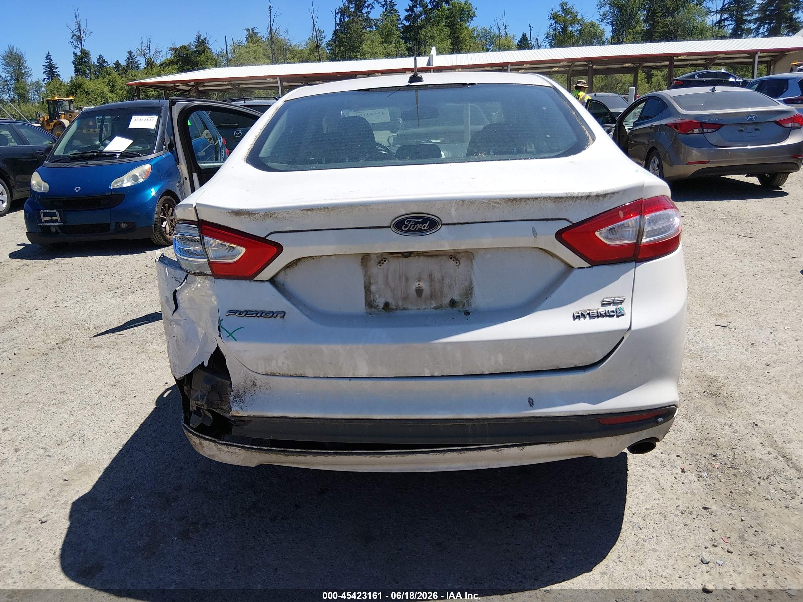 2013 Ford Fusion Hybrid Se White vin: 3FA6P0LU2DR363335