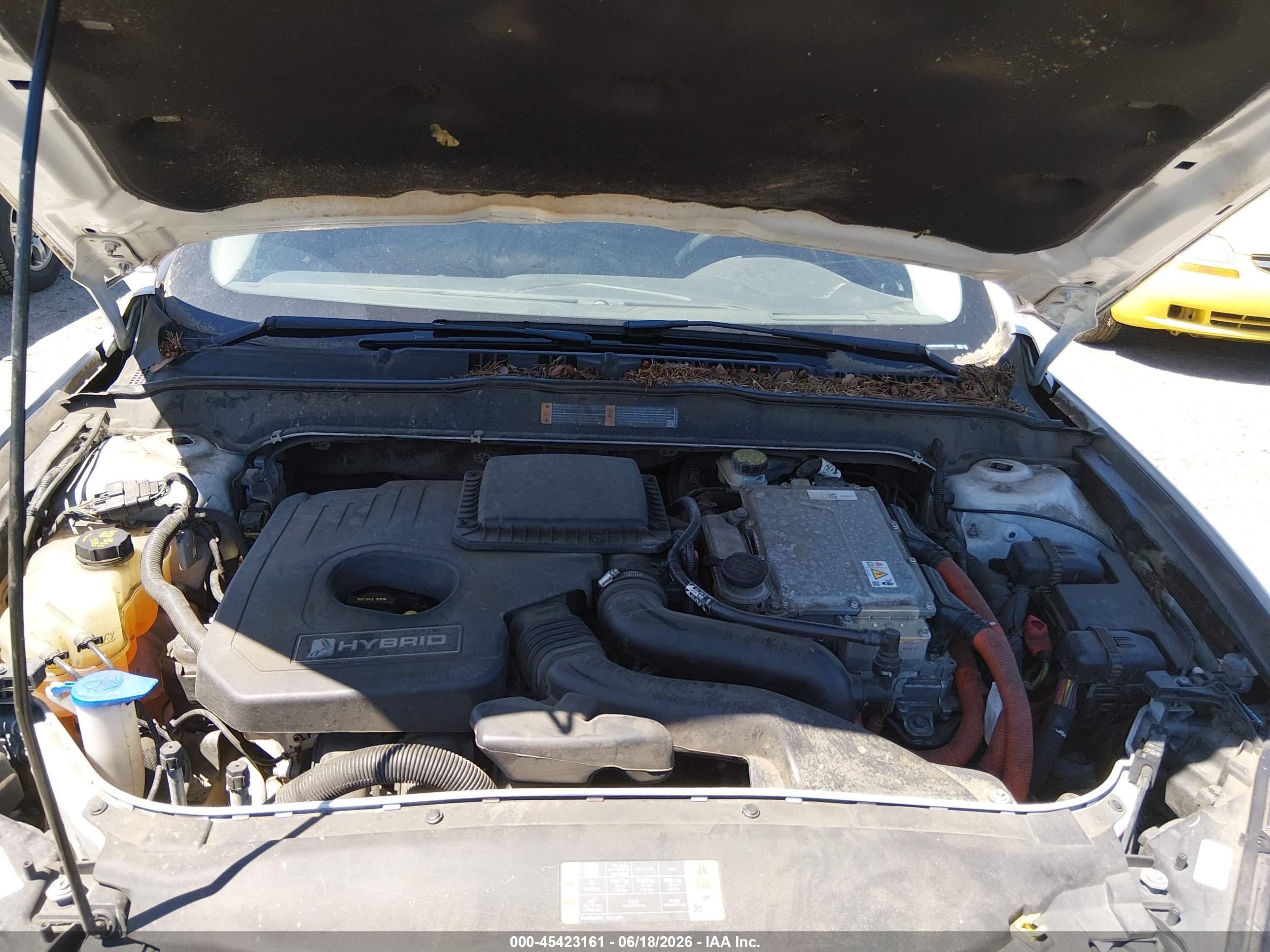 2013 Ford Fusion Hybrid Se White vin: 3FA6P0LU2DR363335