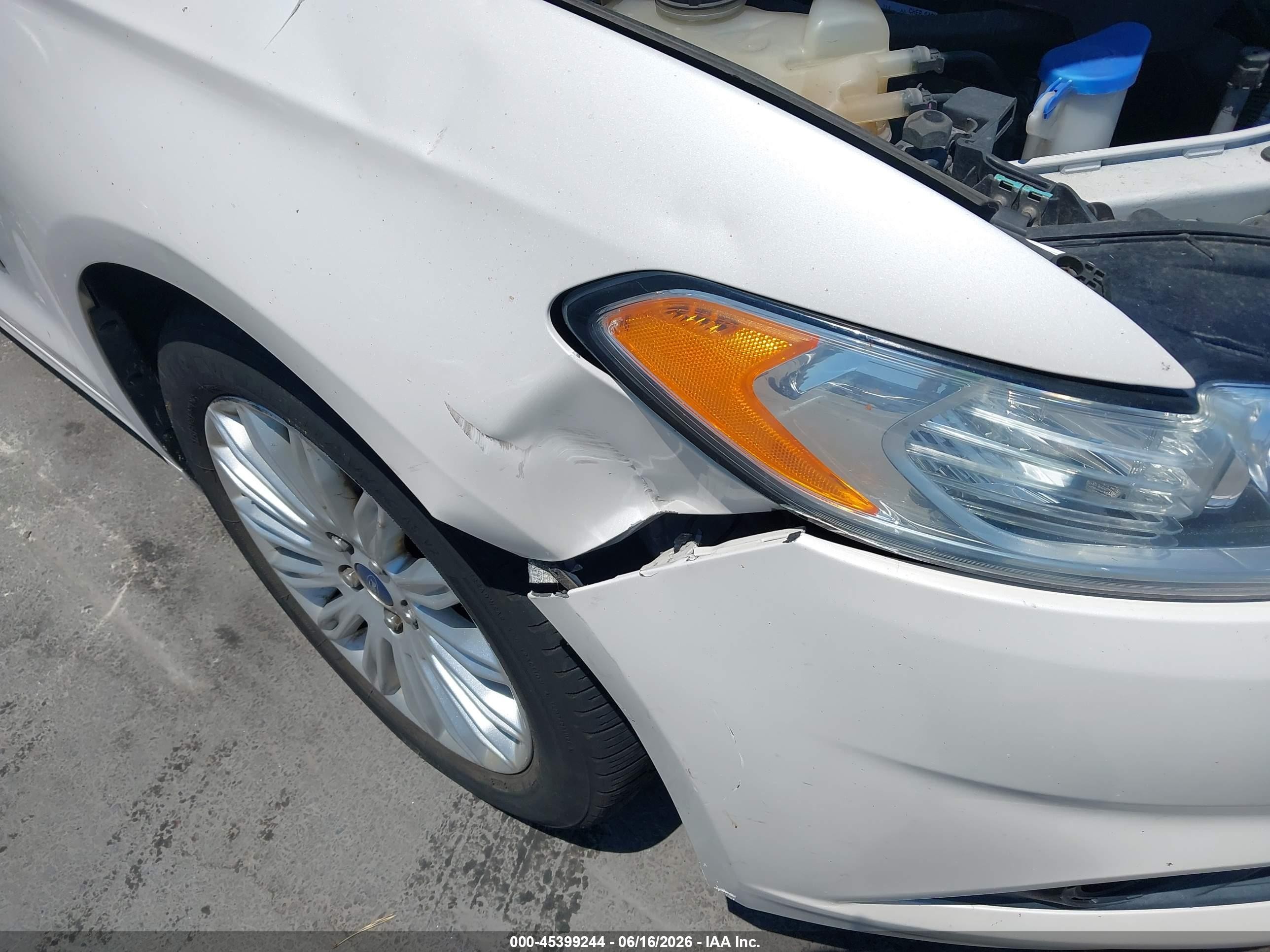 2013 Ford Fusion Hybrid Se White vin: 3FA6P0LU2DR371497
