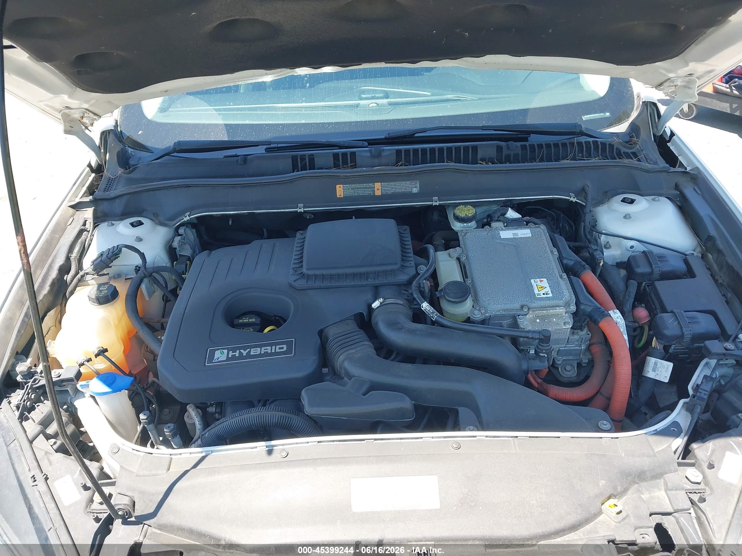 2013 Ford Fusion Hybrid Se White vin: 3FA6P0LU2DR371497