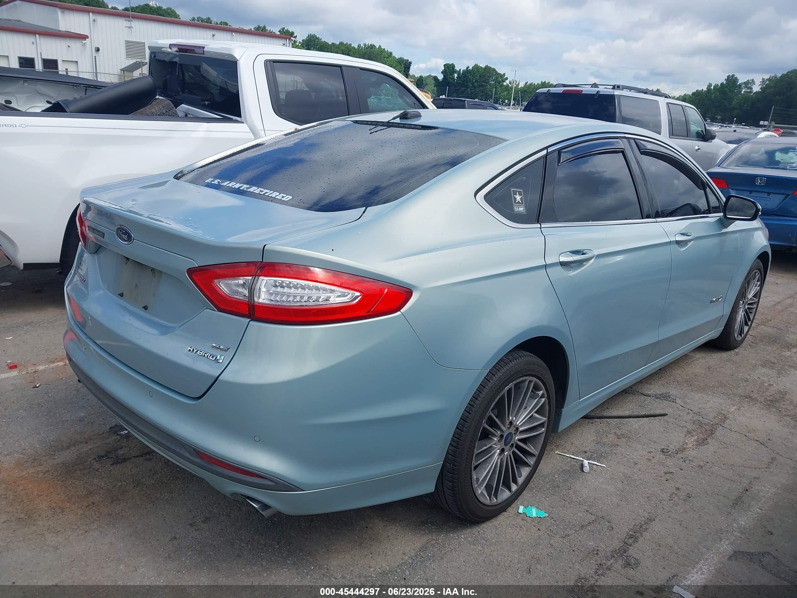 2013 Ford Fusion Hybrid Se Light Blue vin: 3FA6P0LU2DR375355