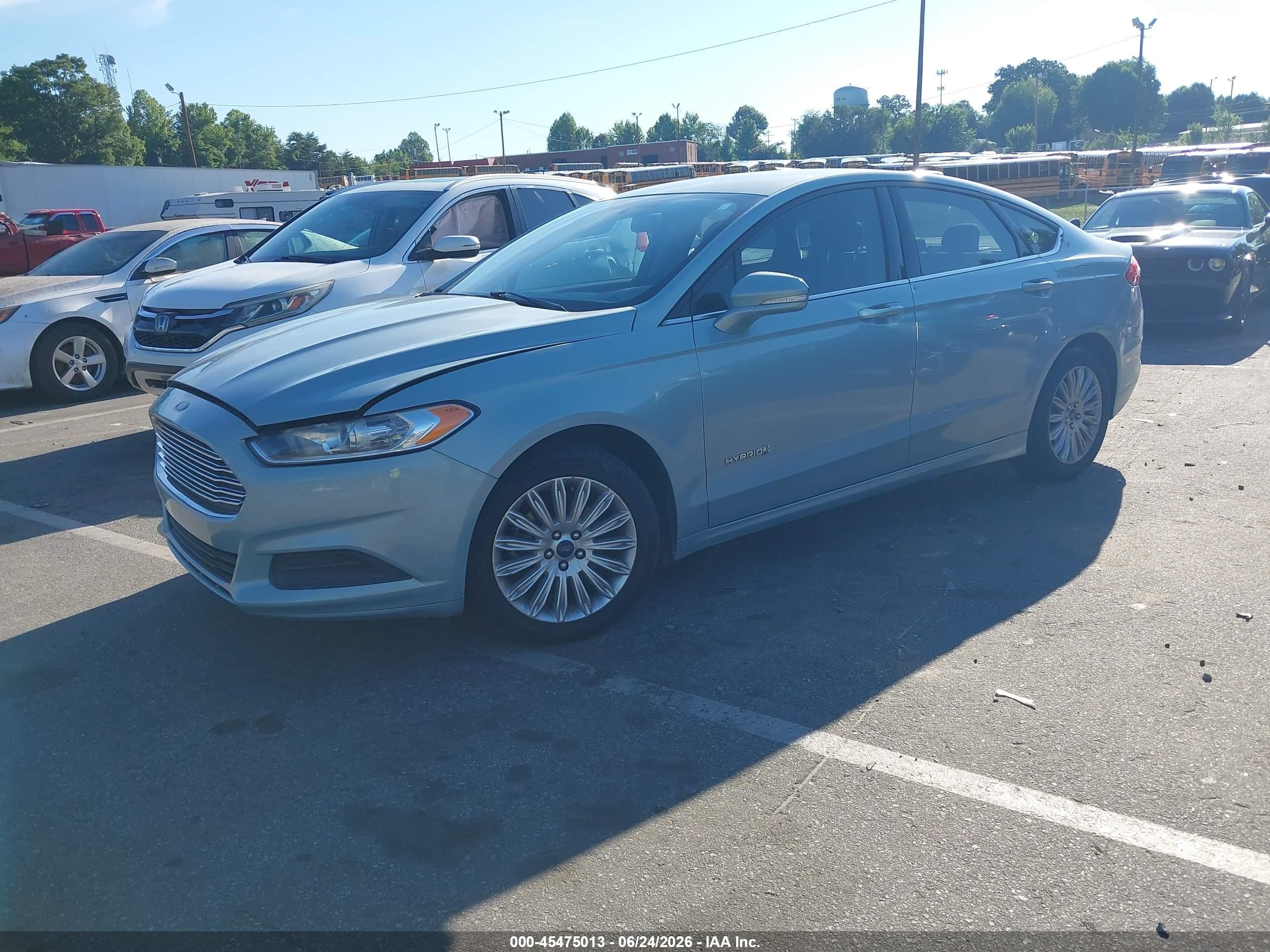 2014 Ford Fusion Hybrid Se Light Blue vin: 3FA6P0LU2ER318266