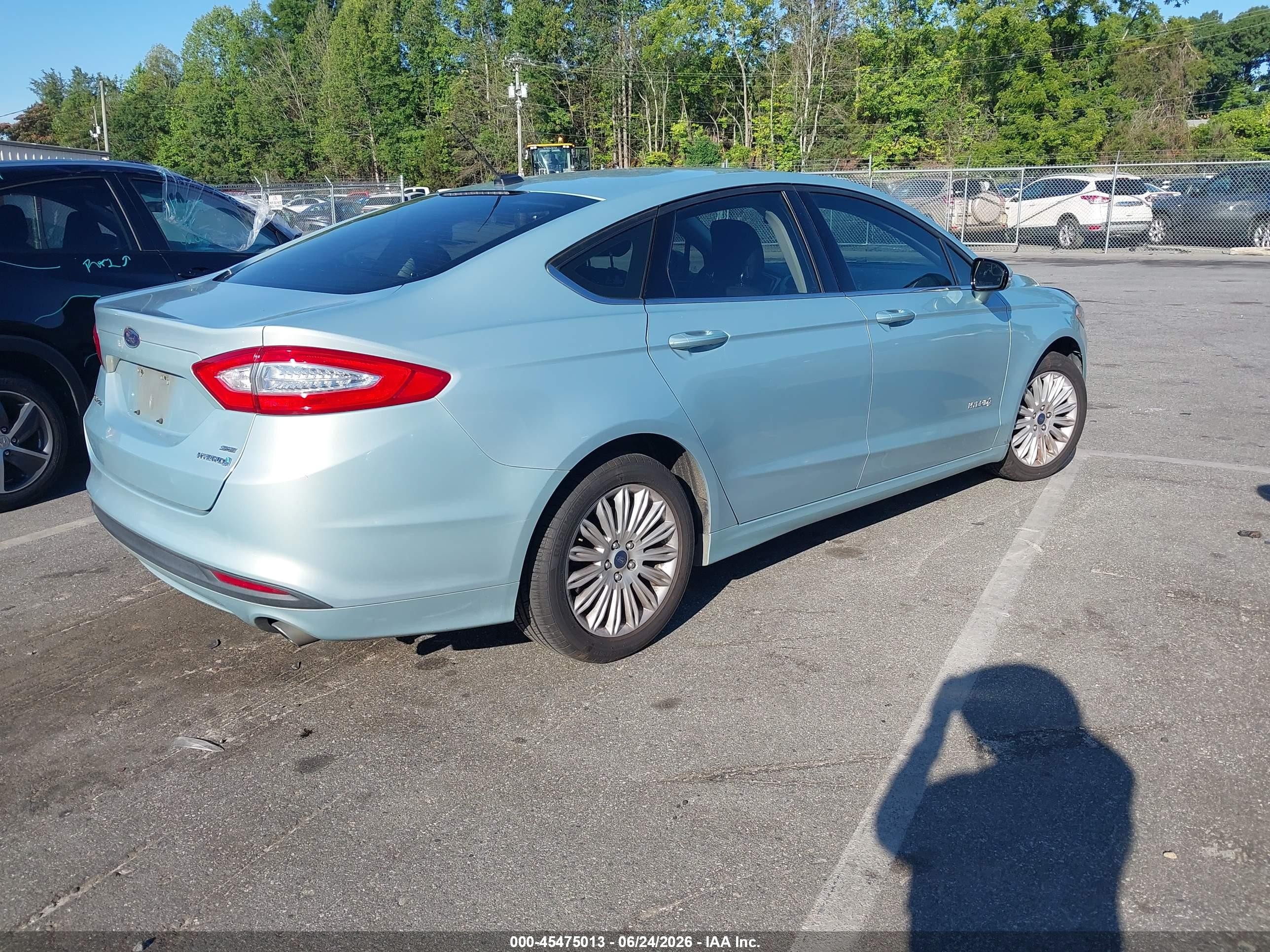2014 Ford Fusion Hybrid Se Light Blue vin: 3FA6P0LU2ER318266