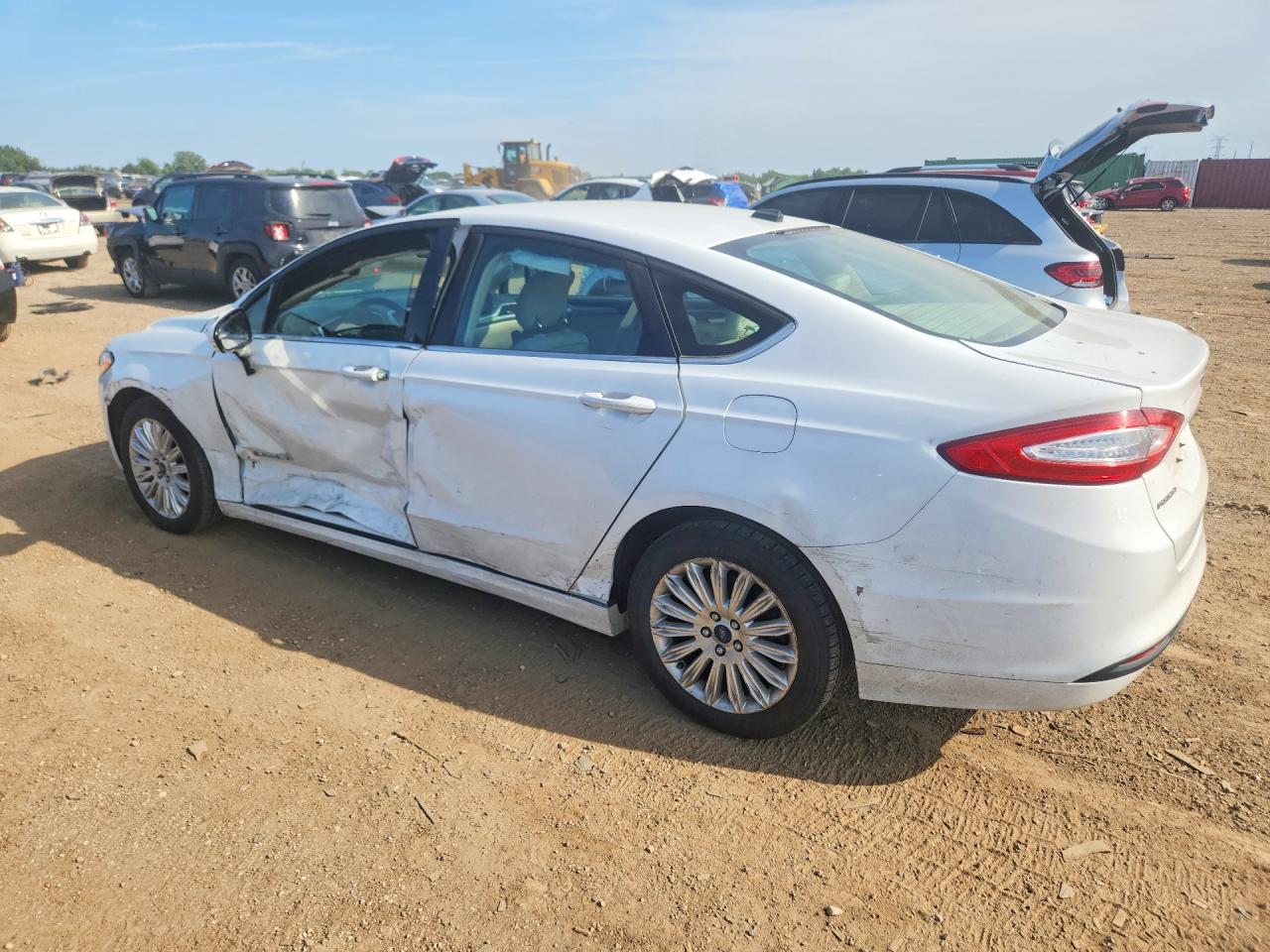 2014 Ford Fusion Se Hybrid White vin: 3FA6P0LU2ER339036
