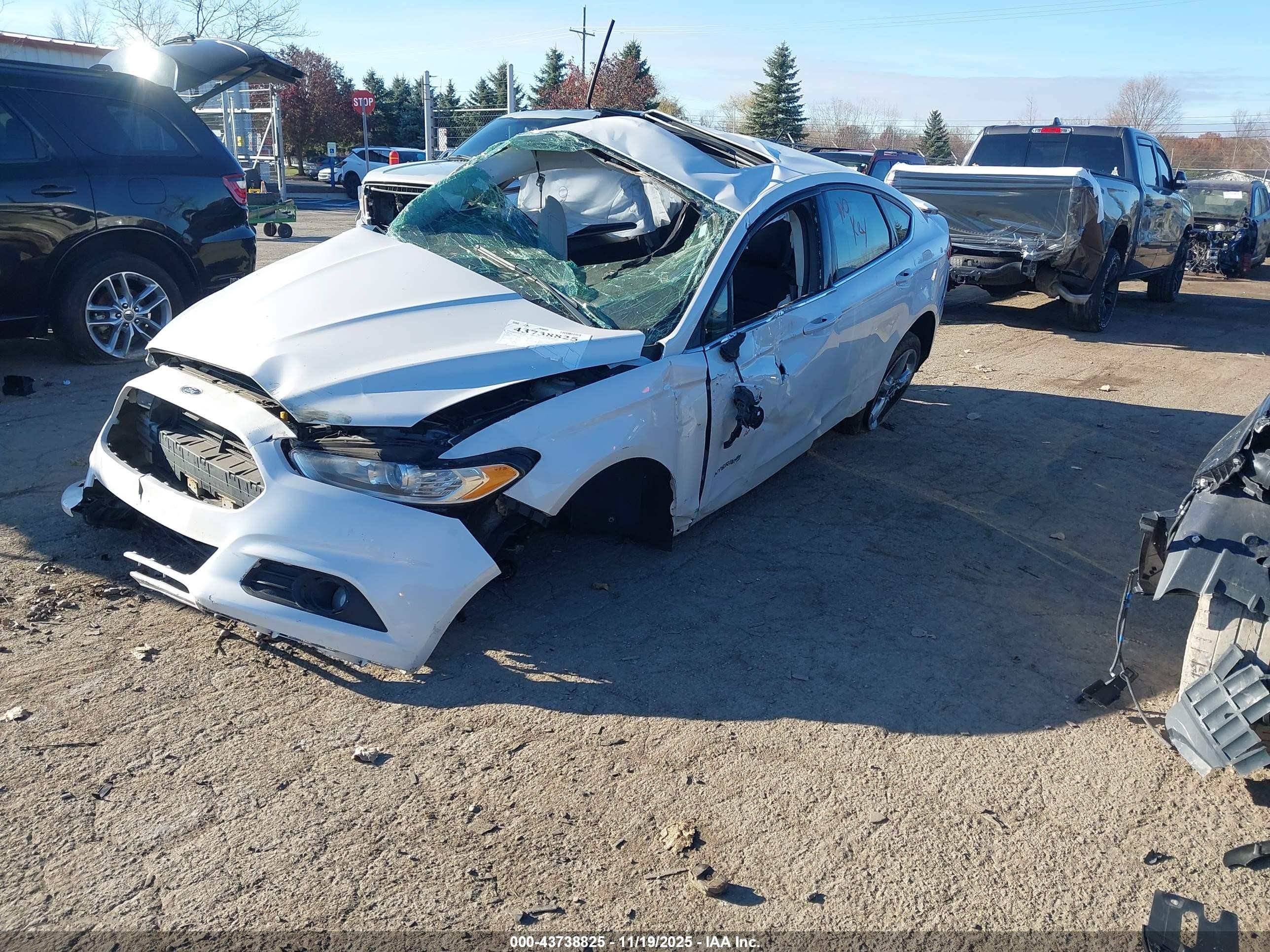 2014 Ford Fusion Hybrid Se White vin: 3FA6P0LU2ER364566