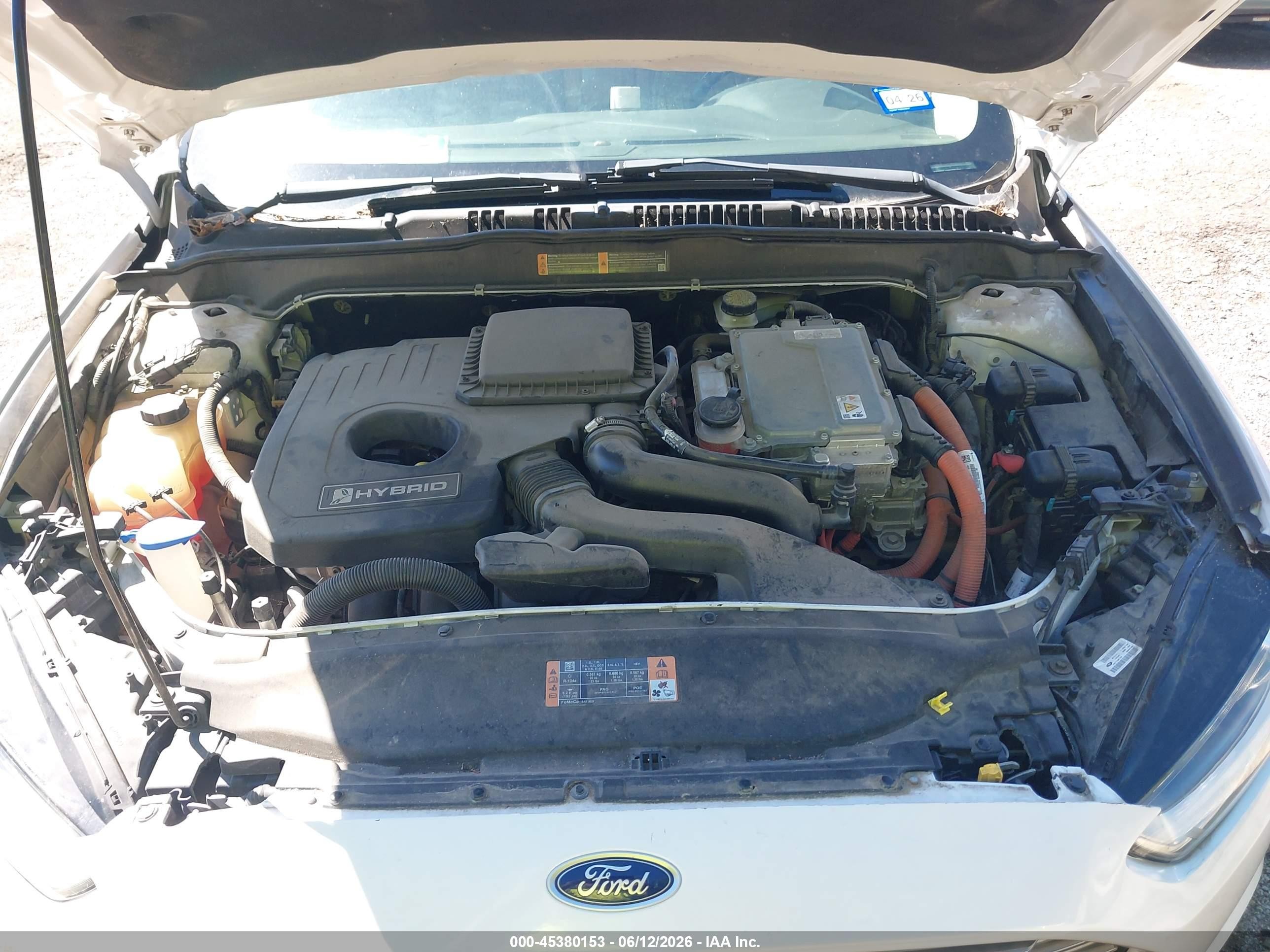 2016 Ford Fusion Hybrid Se White vin: 3FA6P0LU2GR360004