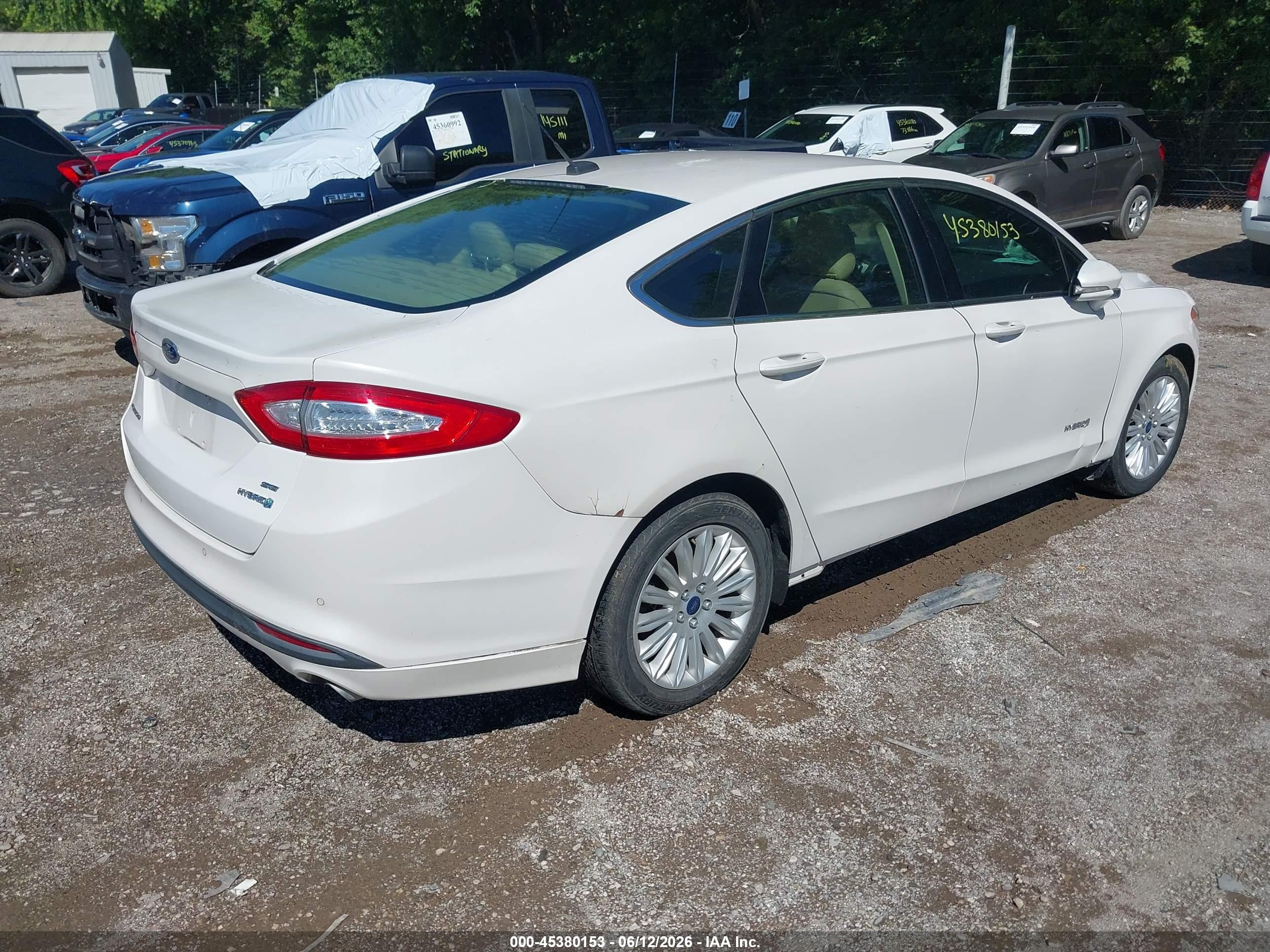 2016 Ford Fusion Hybrid Se White vin: 3FA6P0LU2GR360004