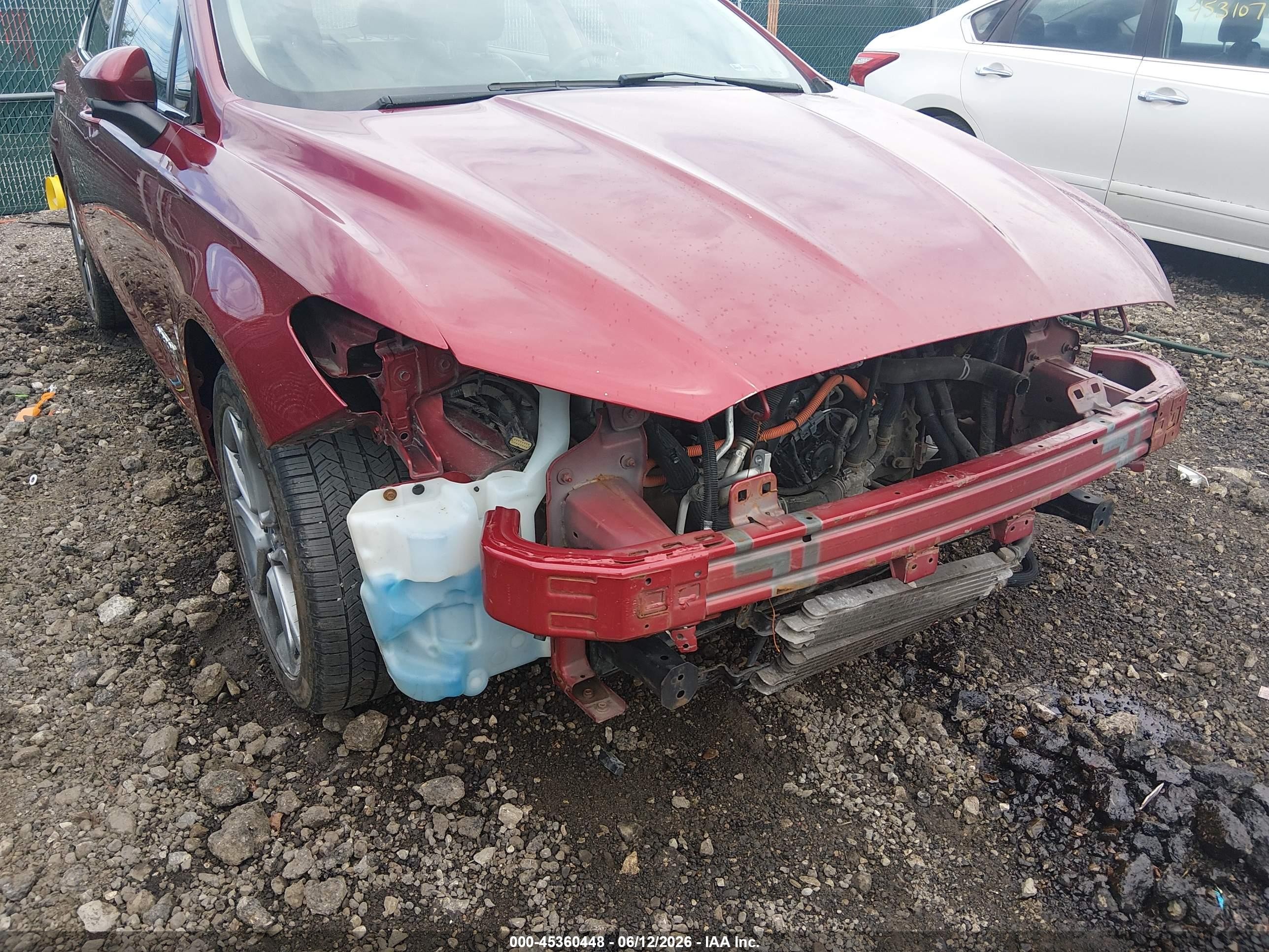 2017 Ford Fusion Hybrid Se Maroon vin: 3FA6P0LU2HR374356