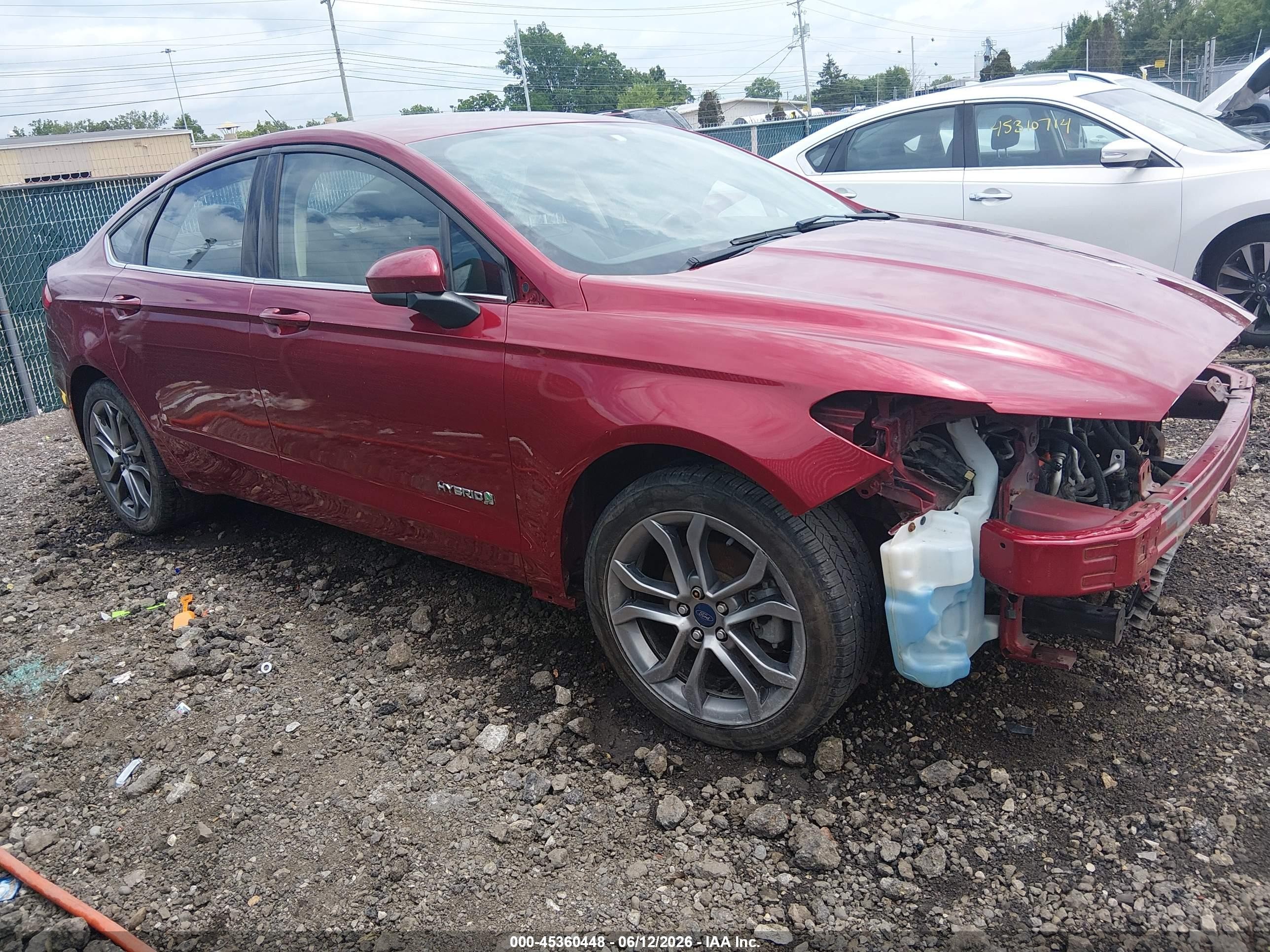 2017 Ford Fusion Hybrid Se Maroon vin: 3FA6P0LU2HR374356