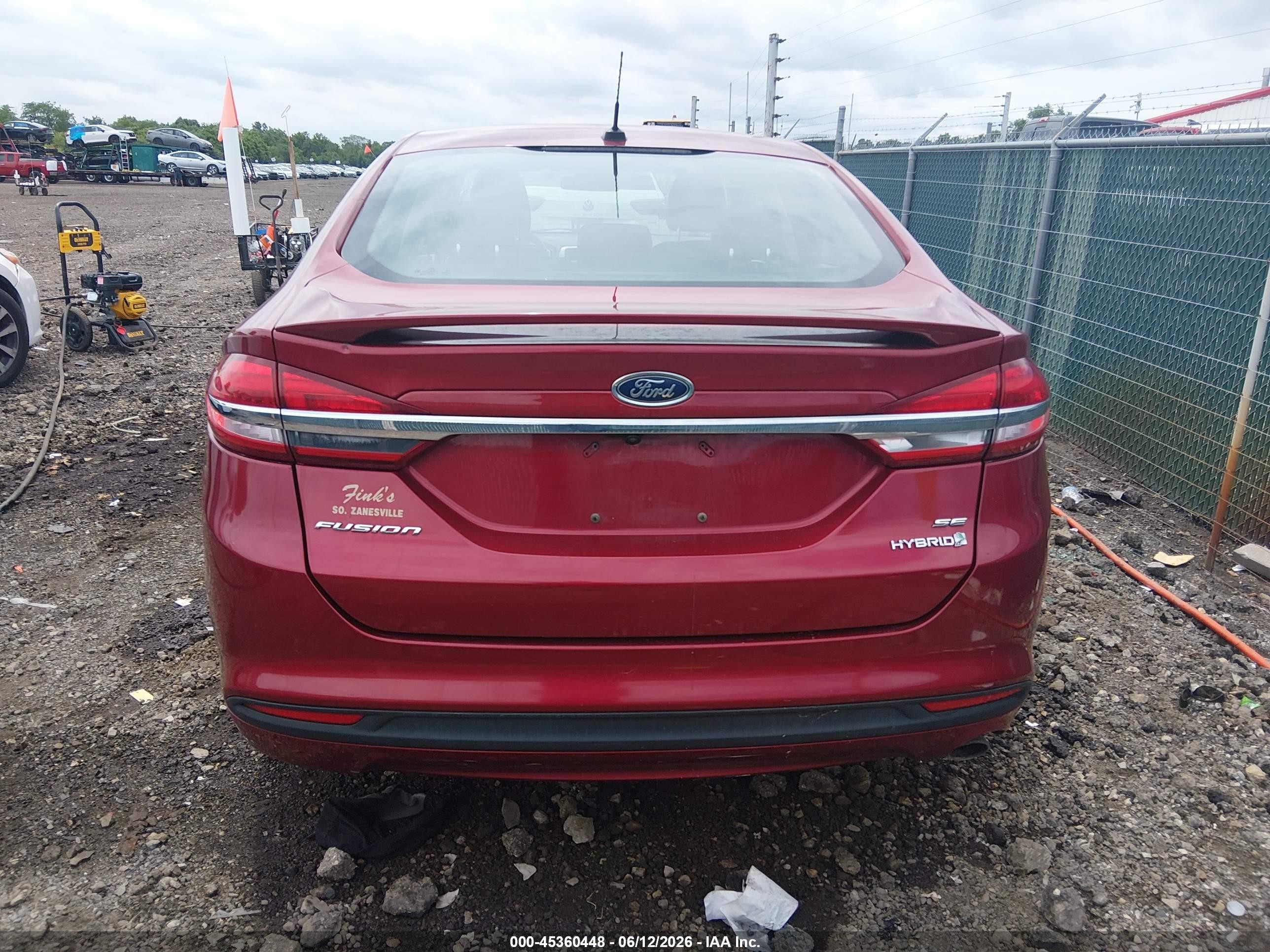 2017 Ford Fusion Hybrid Se Maroon vin: 3FA6P0LU2HR374356