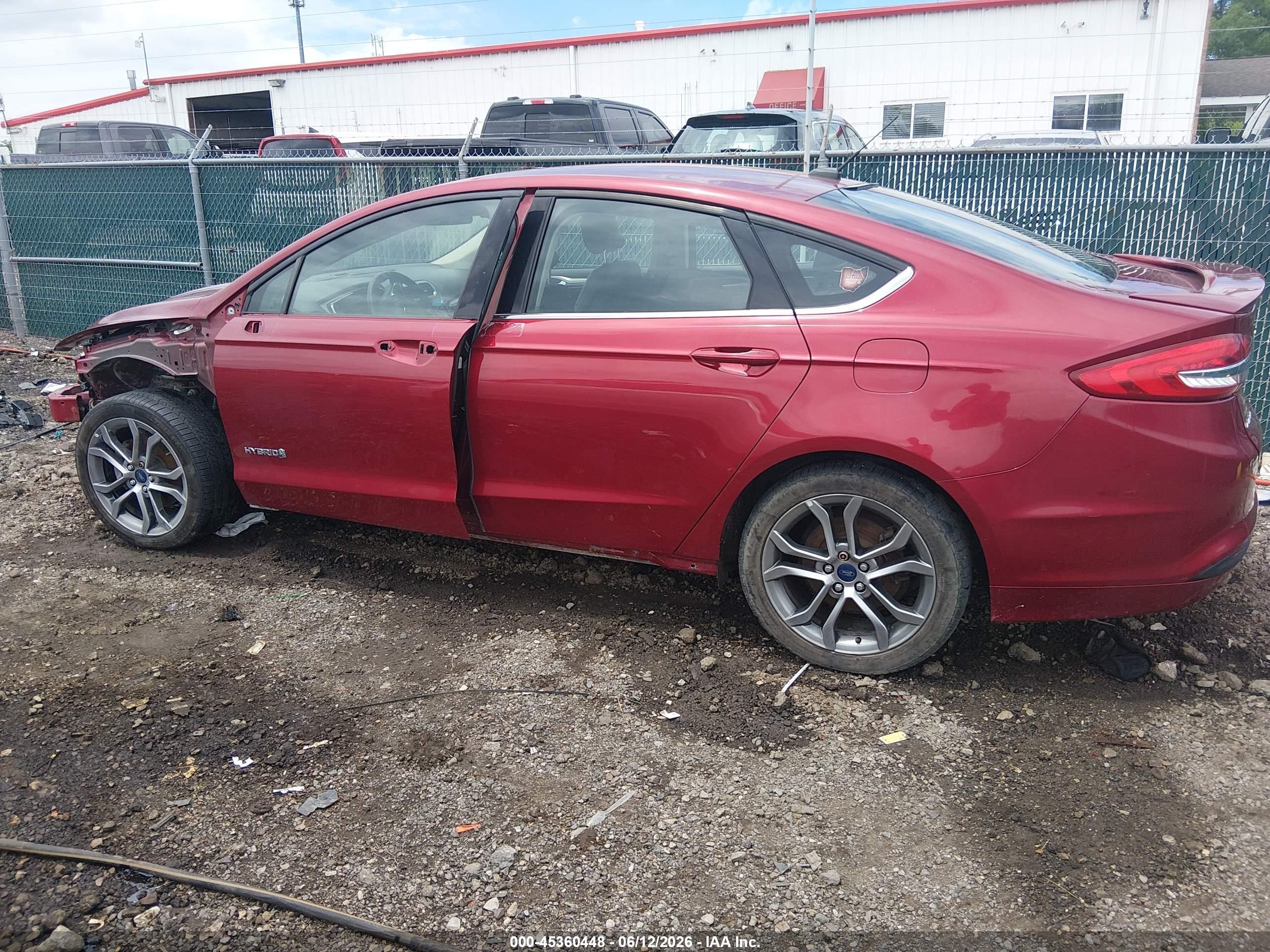 2017 Ford Fusion Hybrid Se Maroon vin: 3FA6P0LU2HR374356