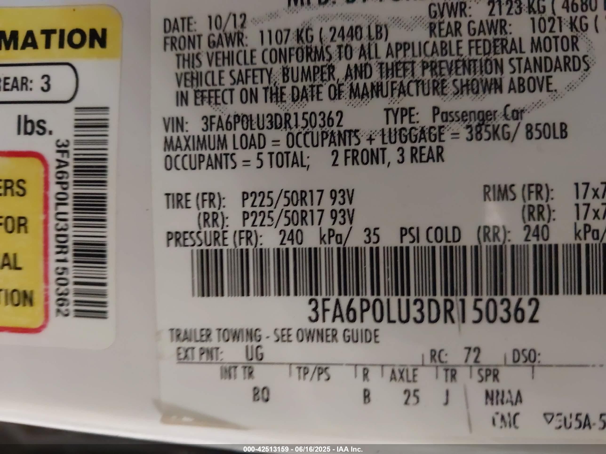 2013 Ford Fusion Hybrid Se White vin: 3FA6P0LU3DR150362